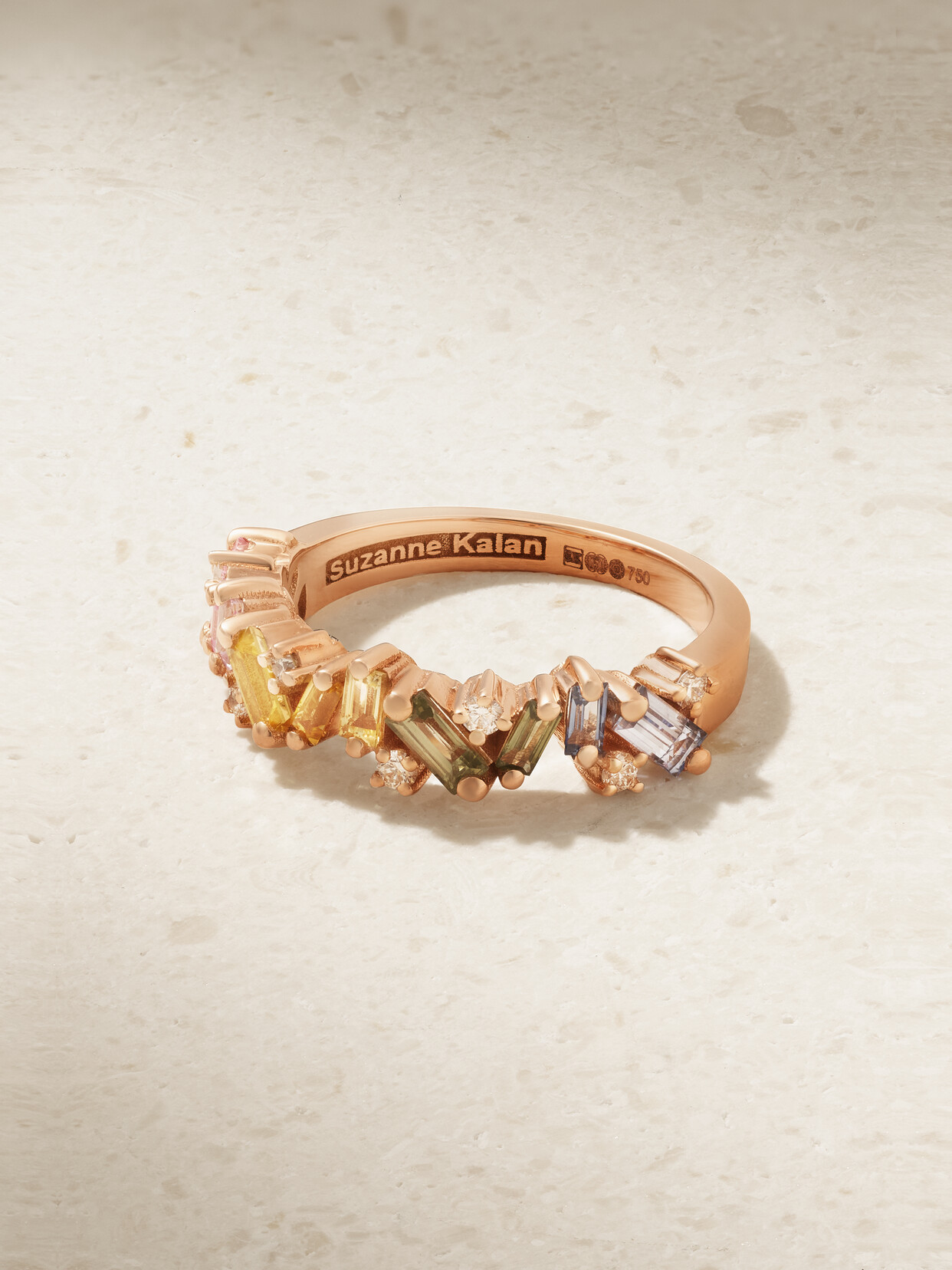 Suzanne Kalan - 18-karat Rose Gold, Diamond And Sapphire Ring - 6 1/2