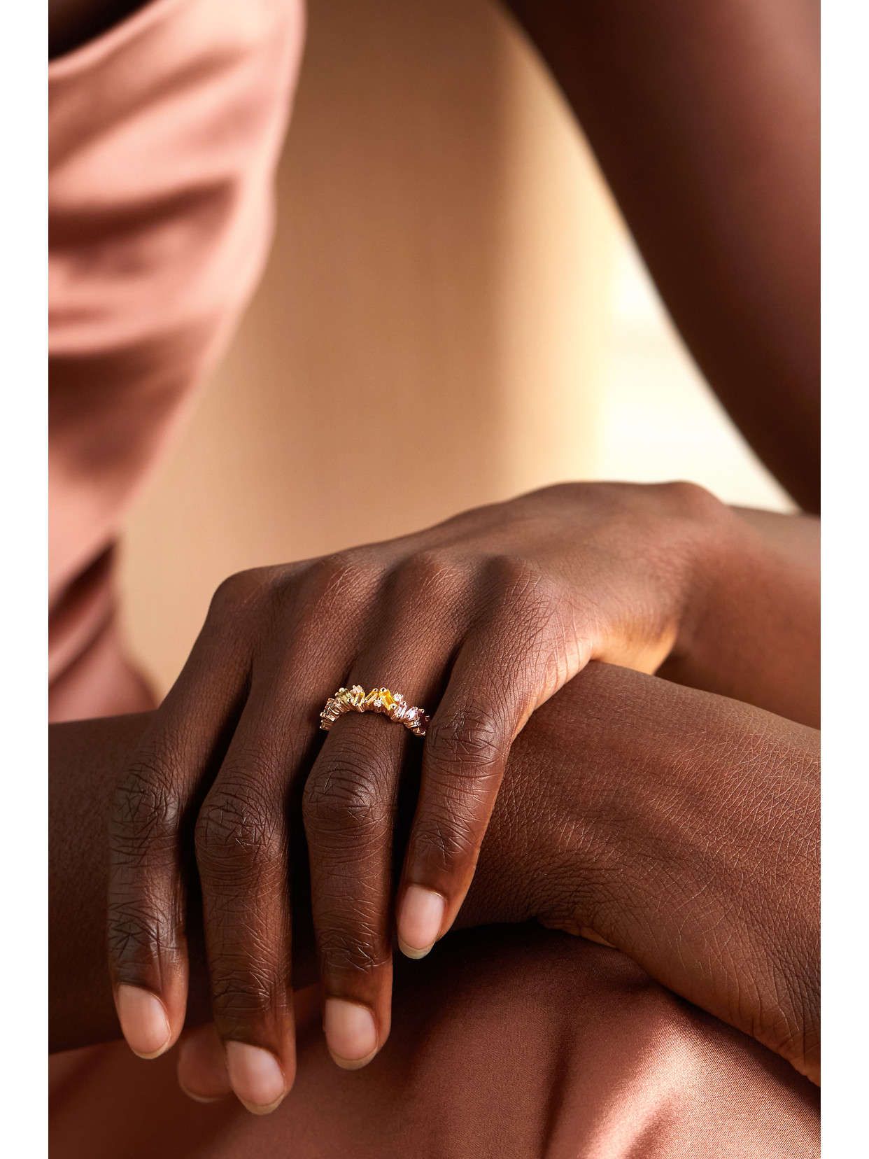 Suzanne Kalan 18-karat Rose Gold, Diamond And Sapphire Ring In Gold
