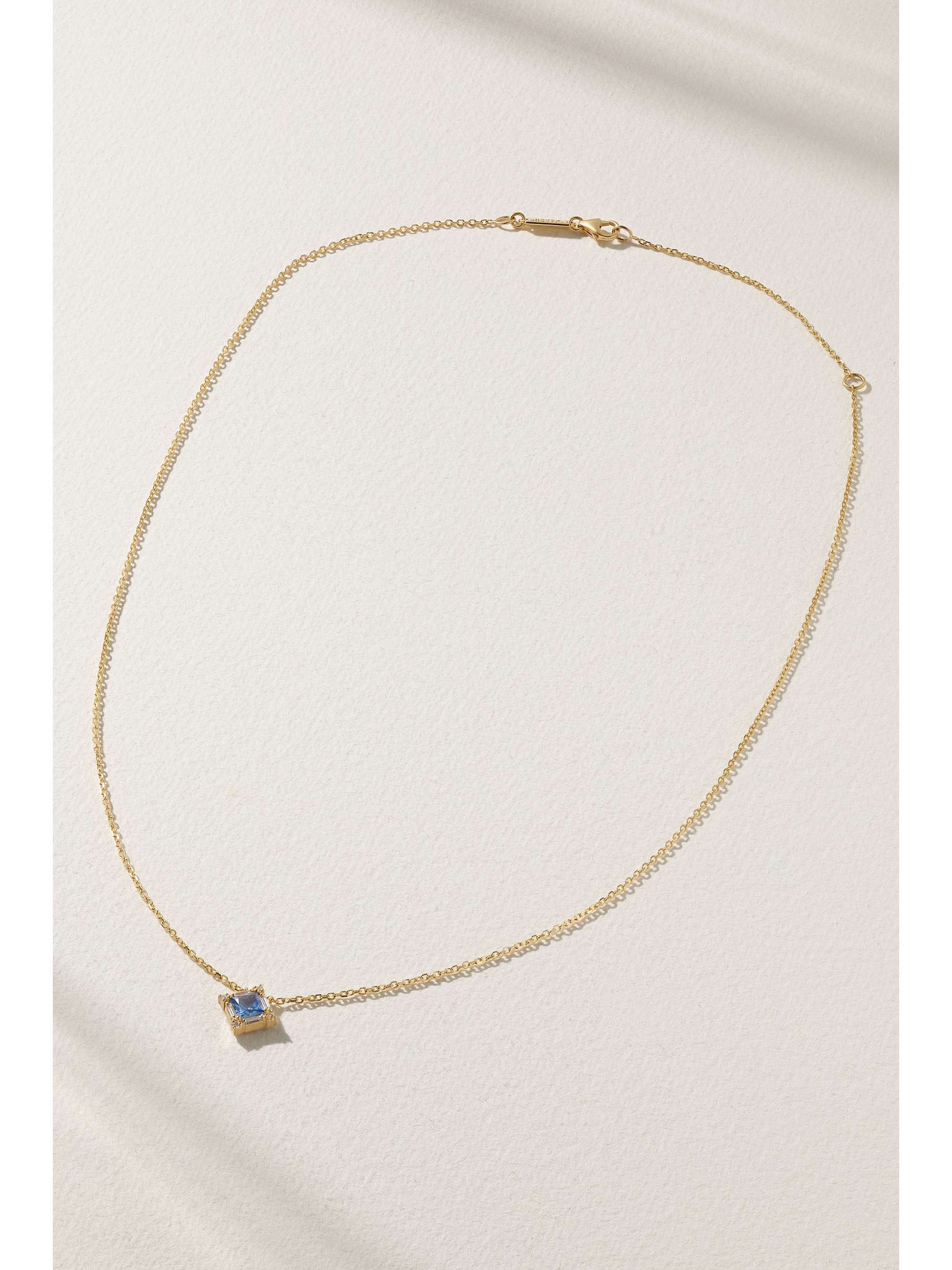 SUZANNE KALAN Princess Midi 18-karat gold, sapphire and diamond necklace