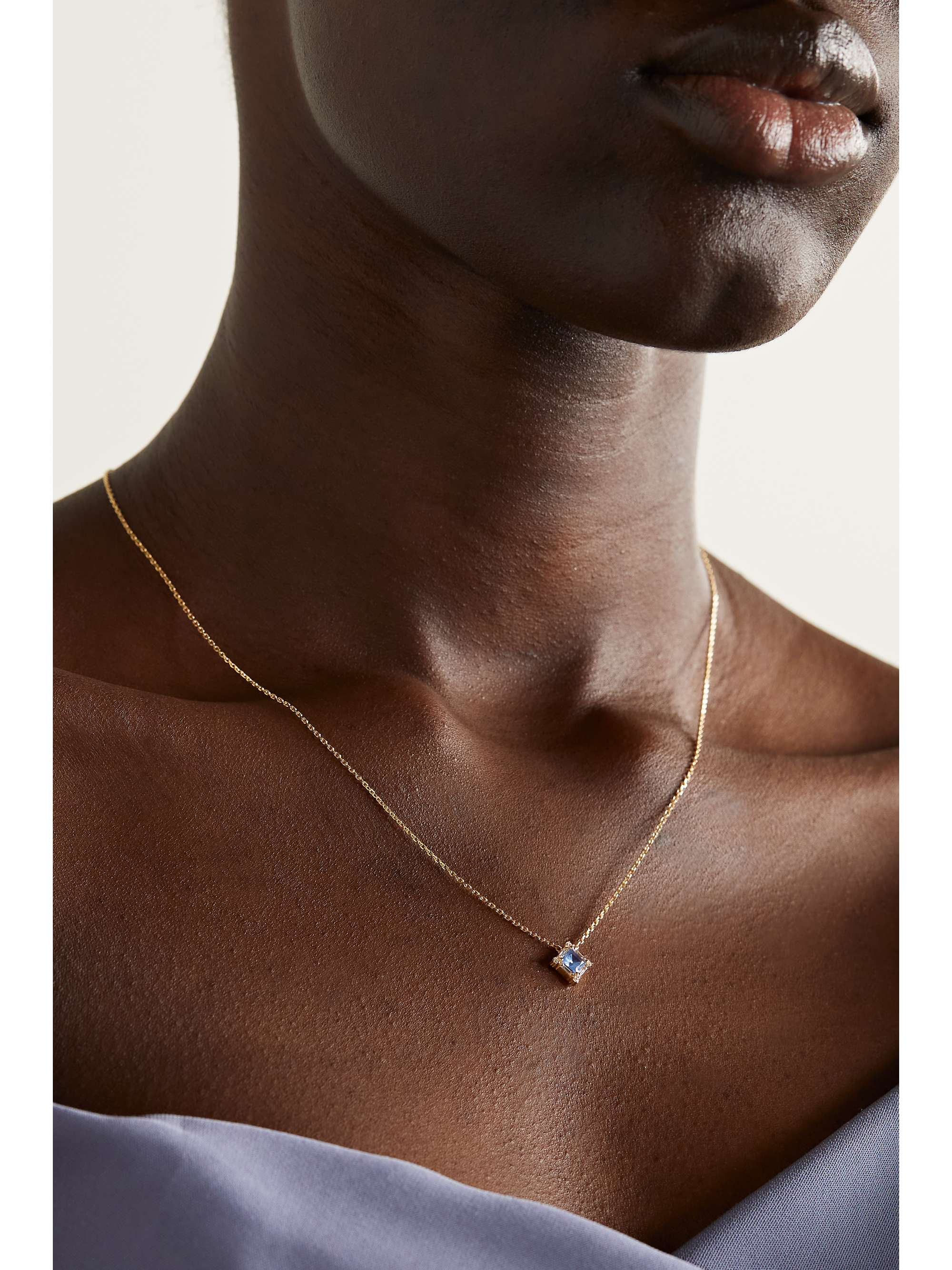 SUZANNE KALAN Princess Midi 18-karat gold, sapphire and diamond necklace