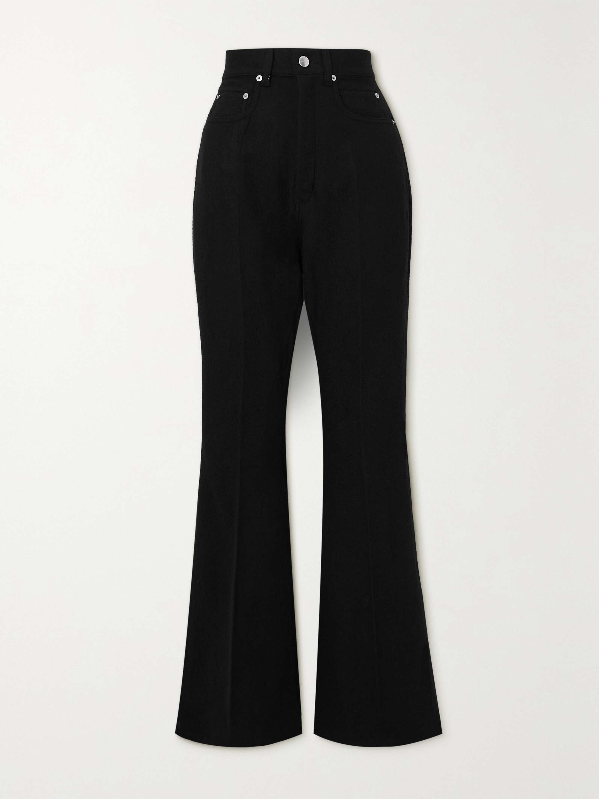 RICK OWENS Bolan woolflannel flared pants NETAPORTER