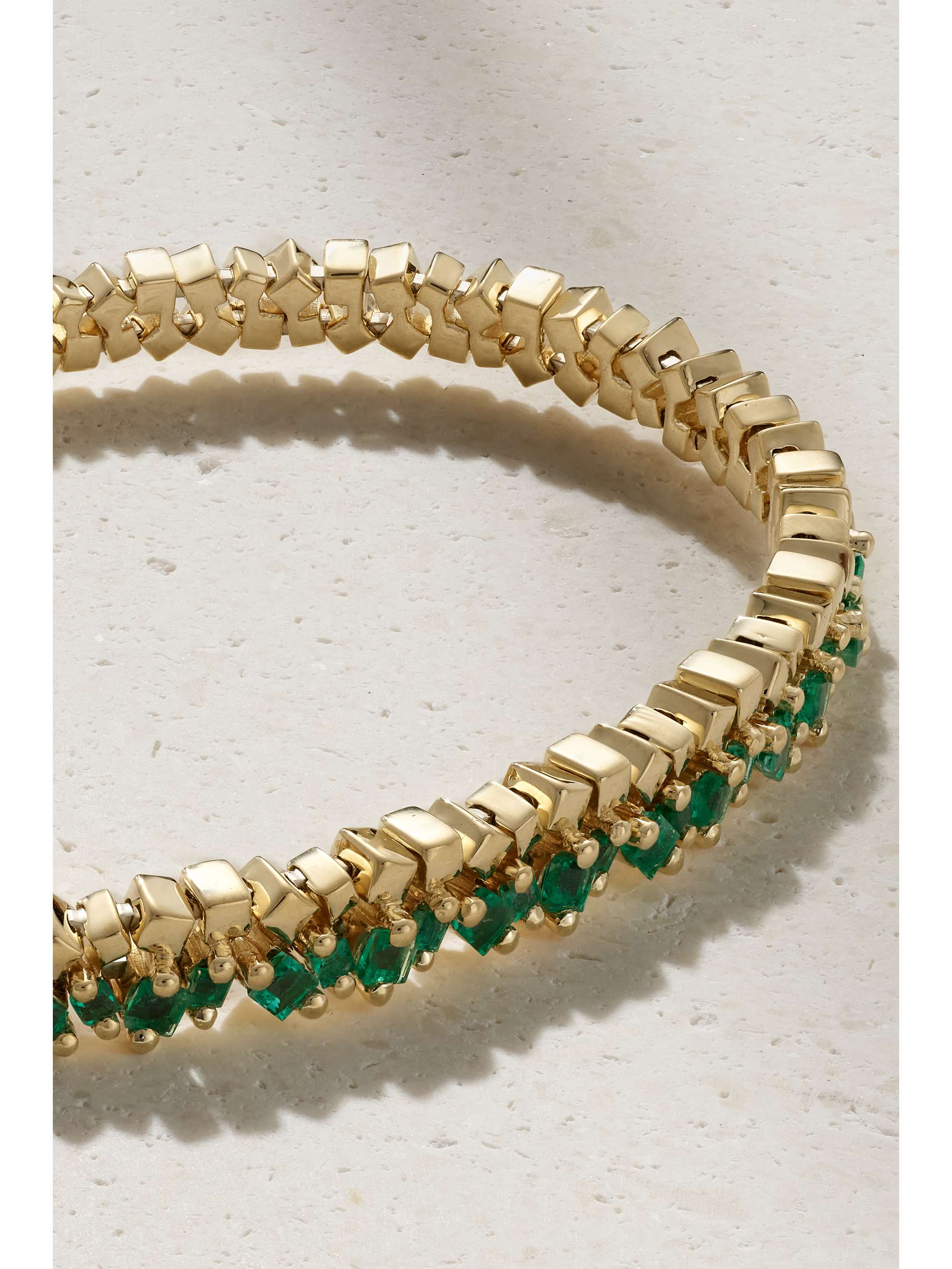 SUZANNE KALAN 18-karat gold emerald cuff