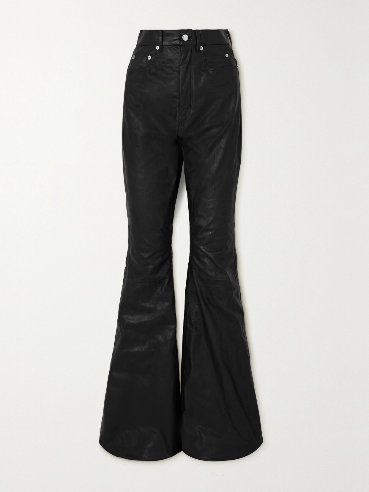 Rick Owens Bolan Leather Flared Pants - Black