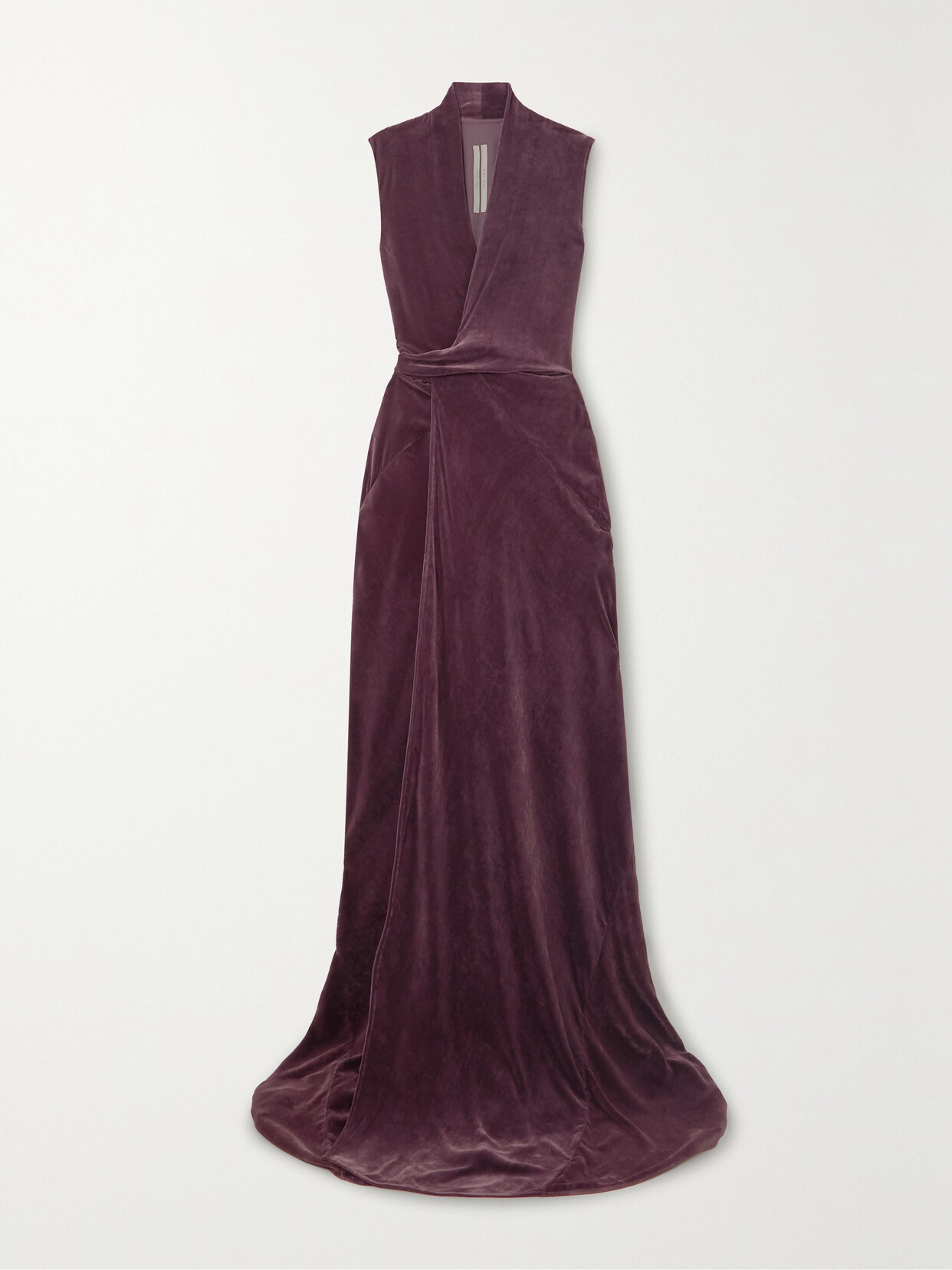 Shop Rick Owens Draped Velvet Gown In Purple