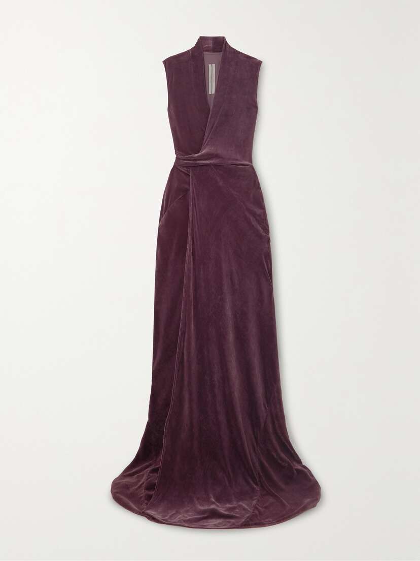 Rick Owens Draped Velvet Gown