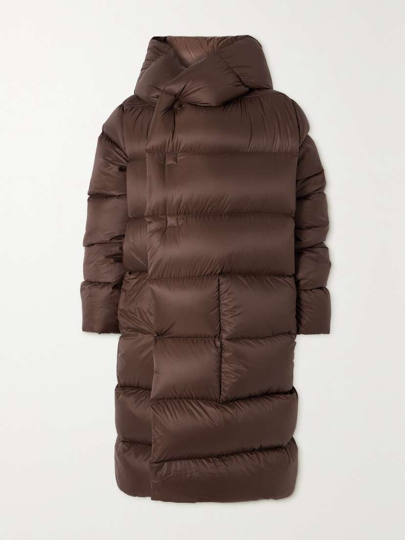 Rick Owens Hooded Quilted Shell Down Coat