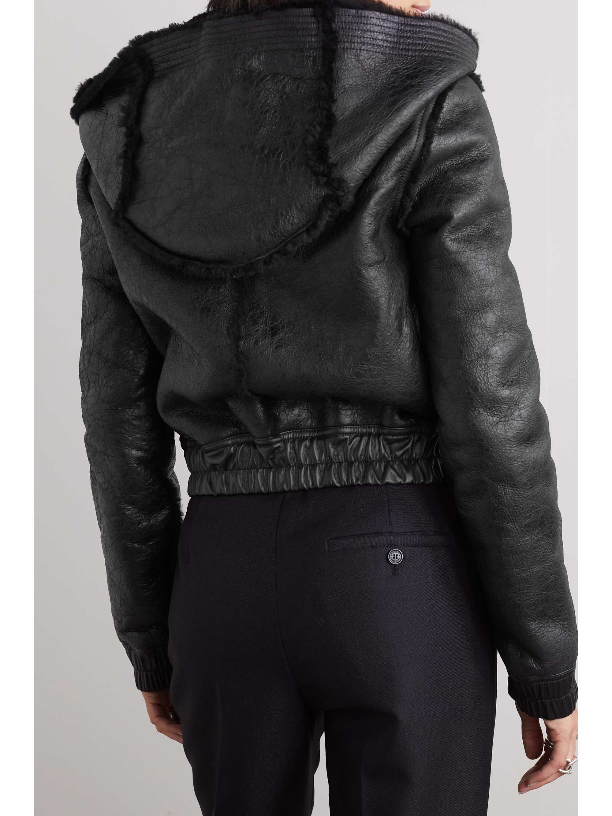 RICK OWENS Hooded shearling bomber jacket | NET-A-PORTER