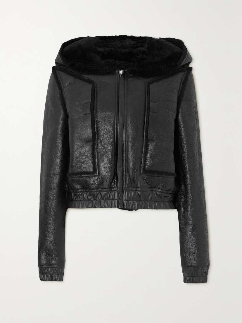 Rick Owens Hooded Shearling Bomber Jacket