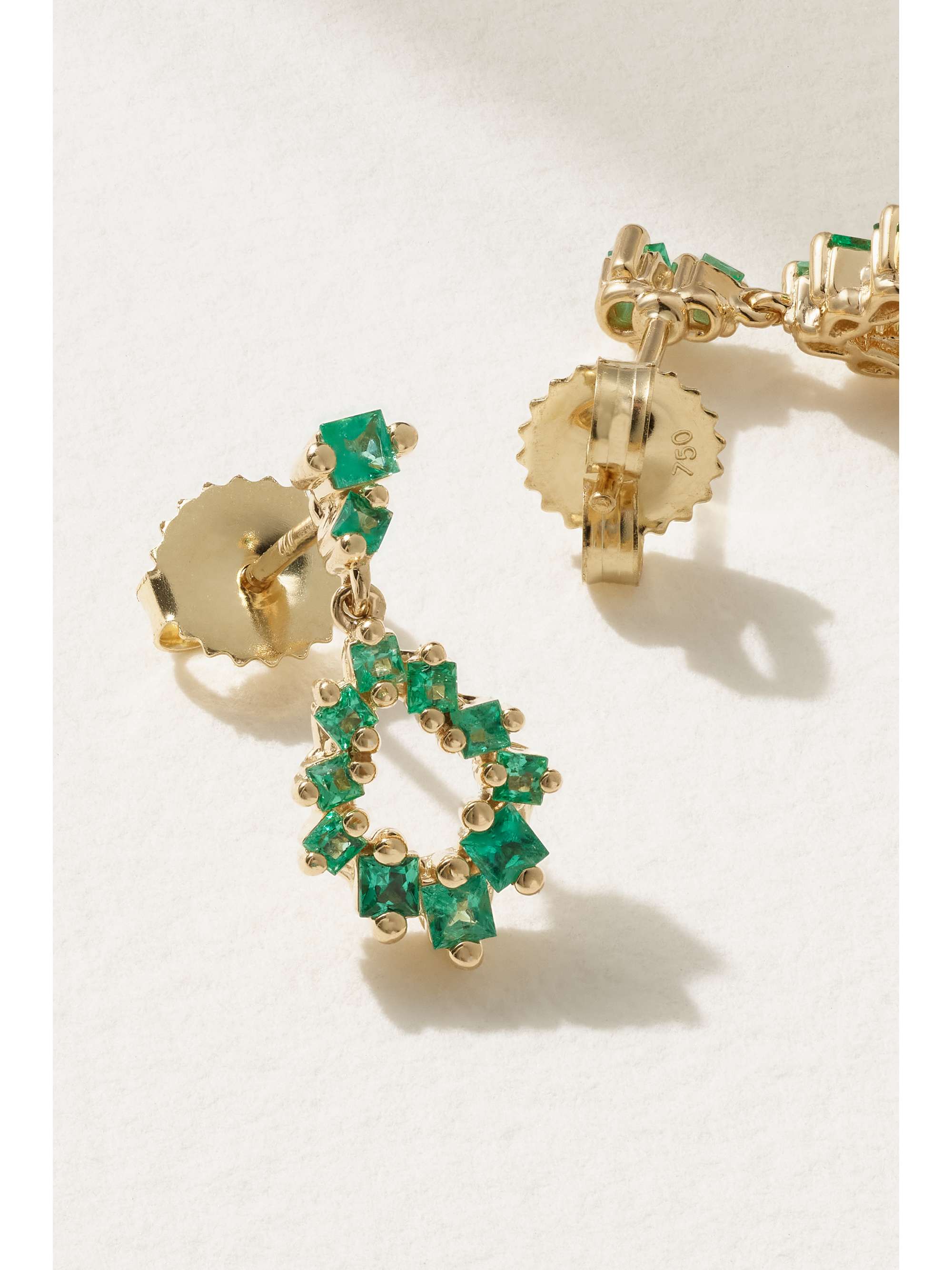 SUZANNE KALAN 18K 黄金祖母绿耳环