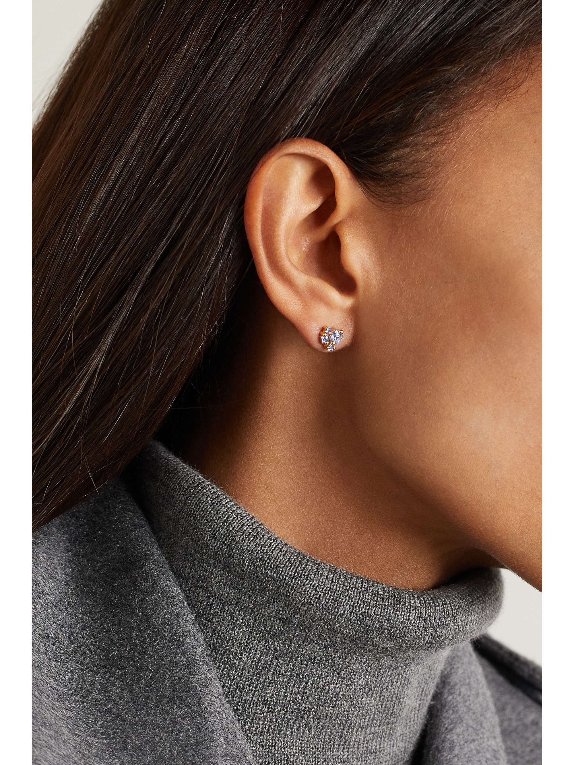 SUZANNE KALAN 18-karat gold sapphire earrings