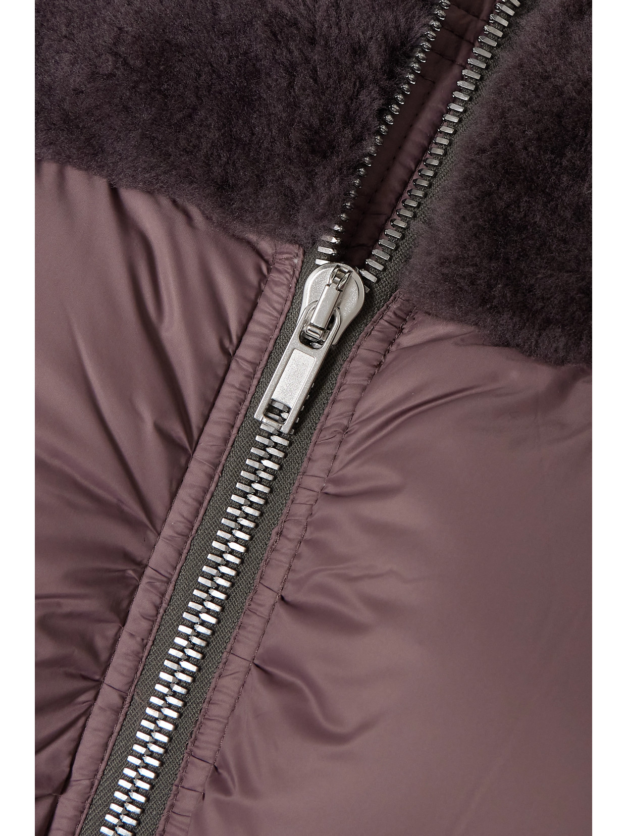 Rick Owens Shearling-paneled Quilted Shell Down Jacket In Purple