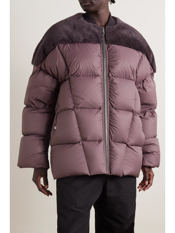 Rick Owens Shearling-paneled quilted shell down jacket