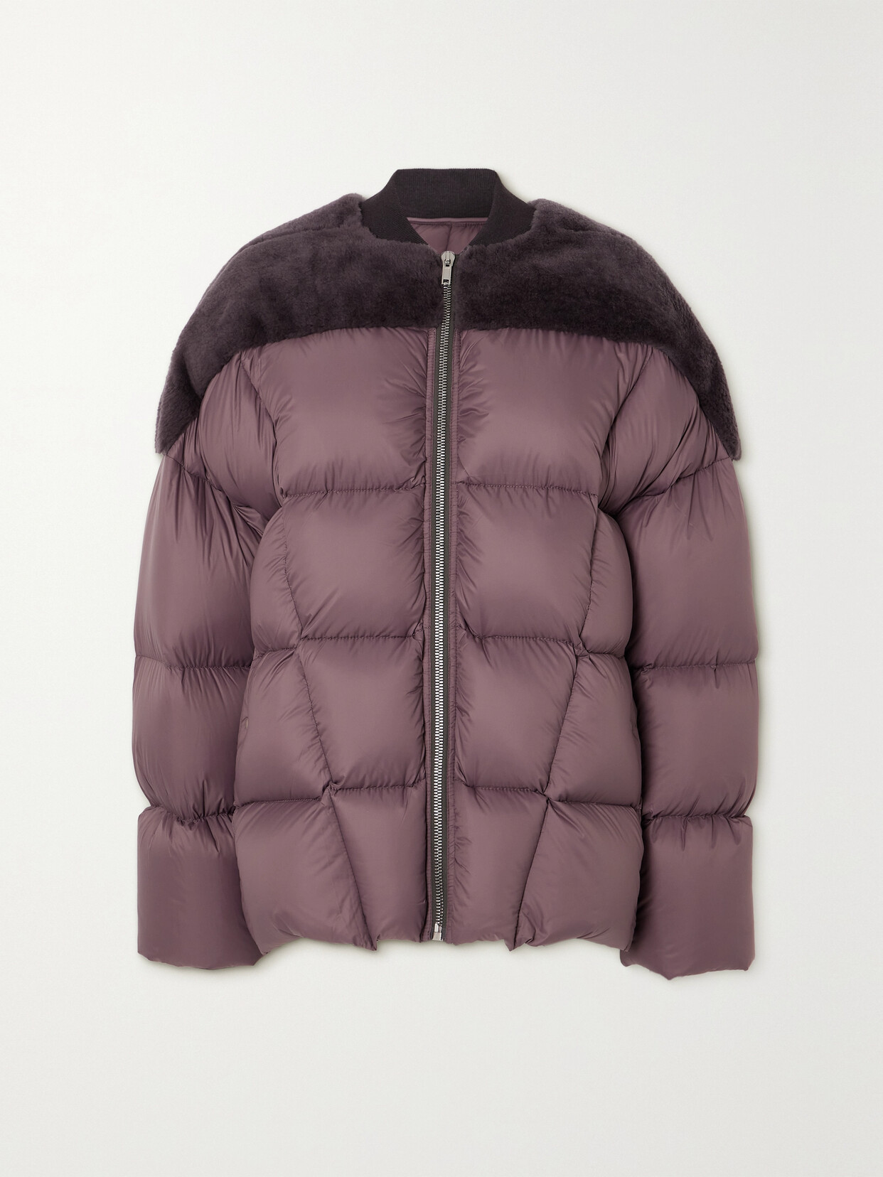 Rick Owens - Shearling-paneled Quilted Shell Down Jacket - Purple