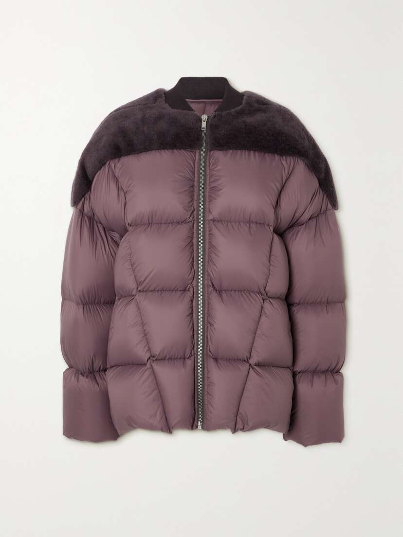 Rick Owens Shearling-paneled Quilted Shell Down Jacket