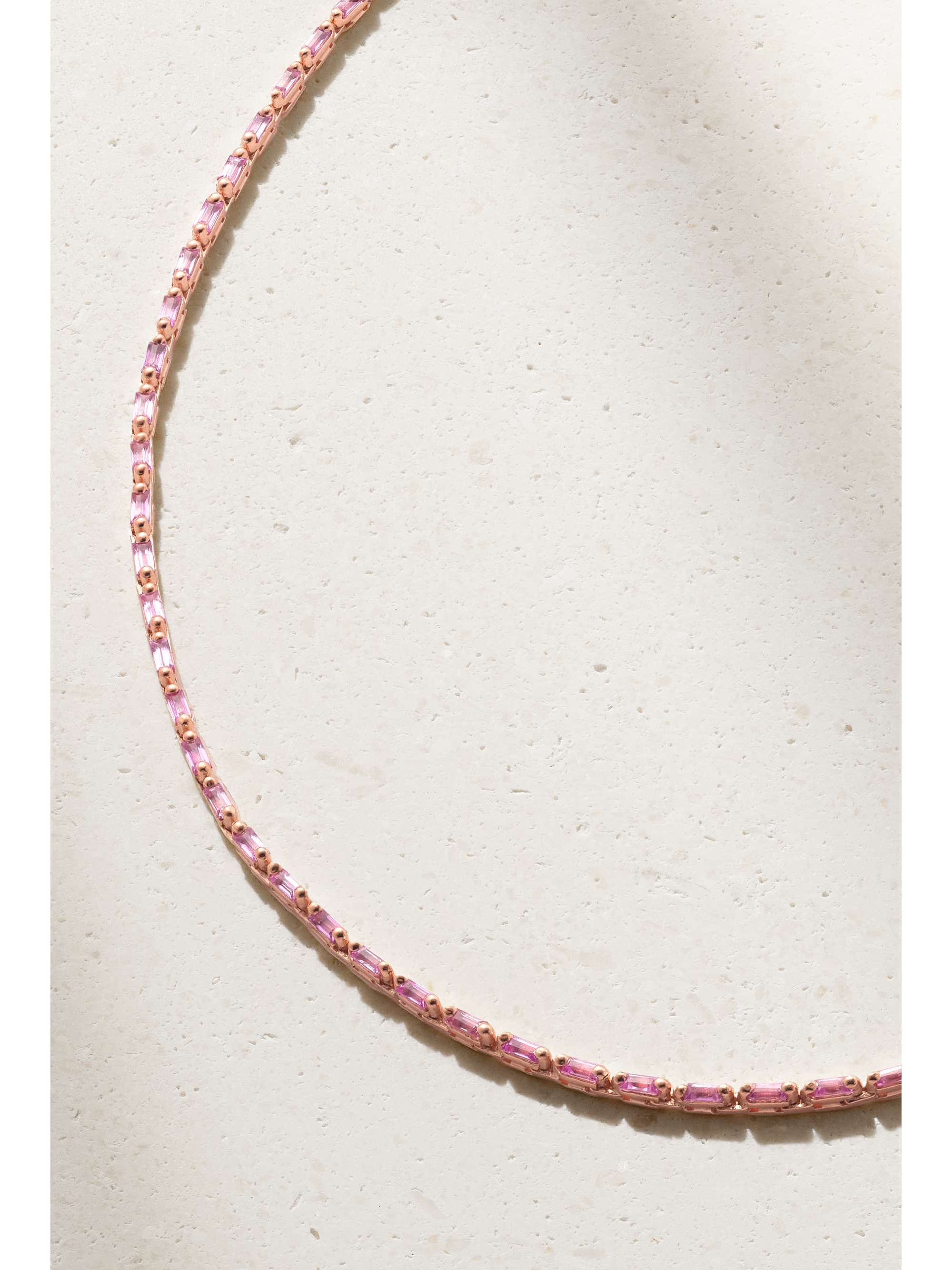 SUZANNE KALAN 18-karat gold sapphire tennis necklace
