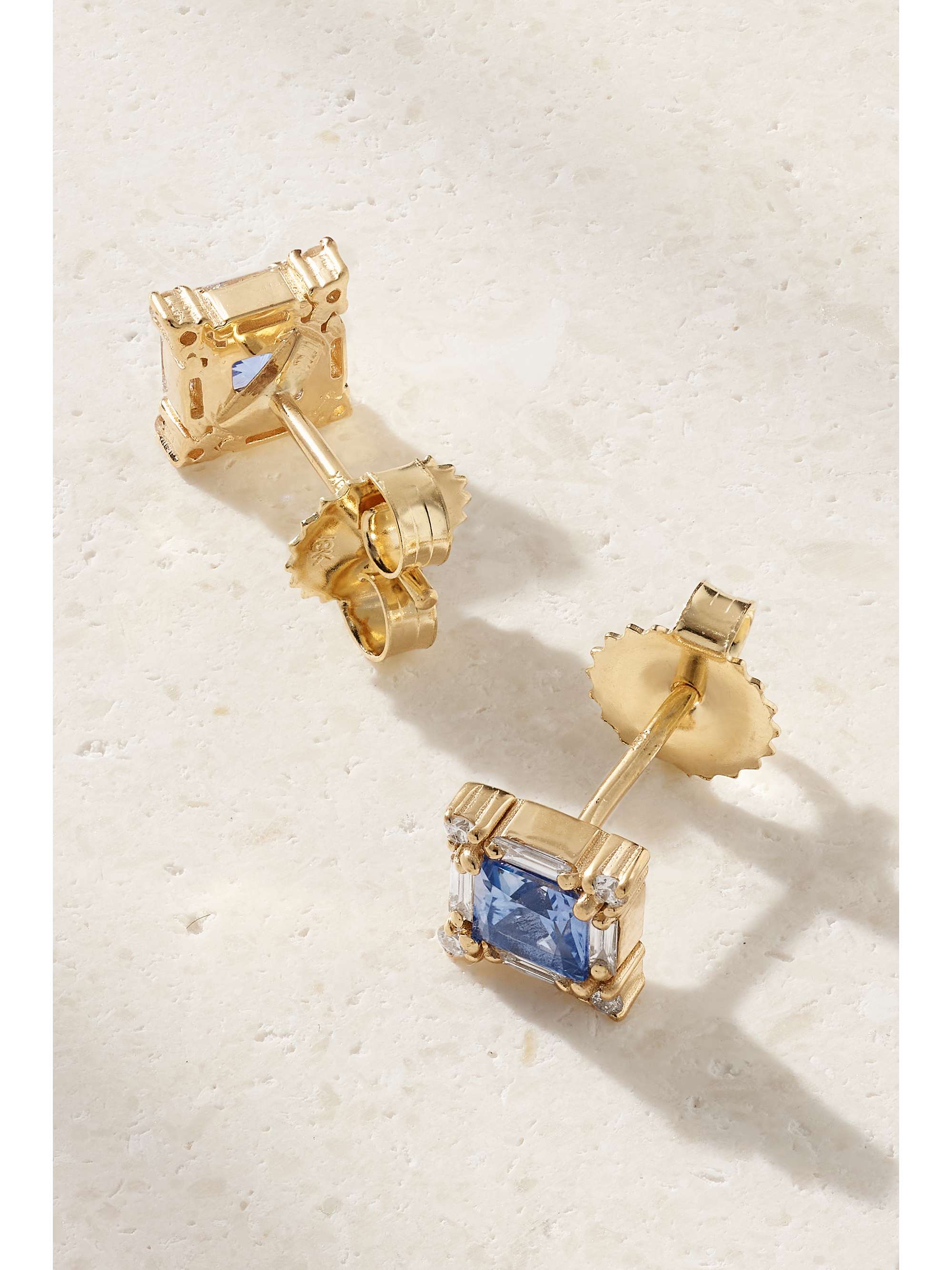 SUZANNE KALAN 18-karat gold, sapphire and diamond earrings