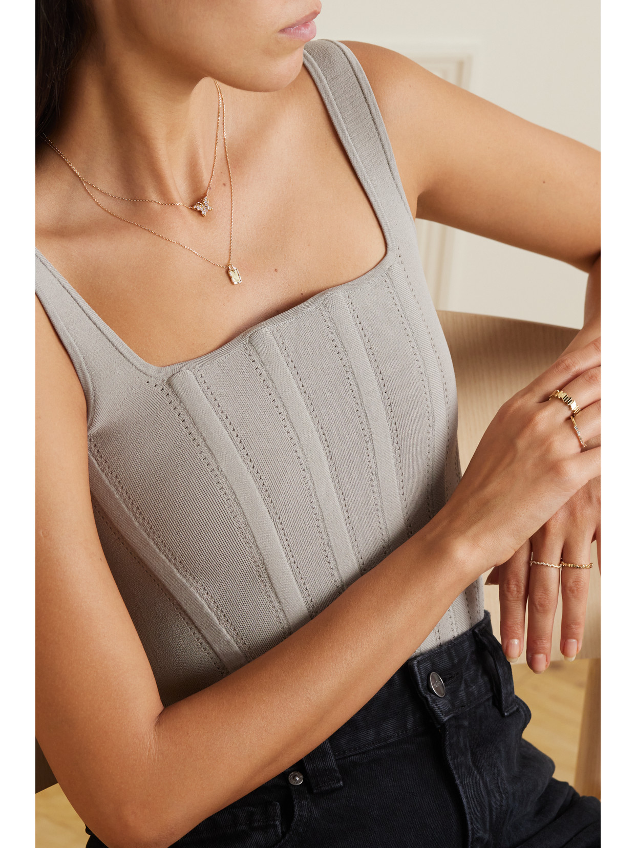 Suzanne Kalan Mini 18-karat Gold Diamond Necklace In Gold
