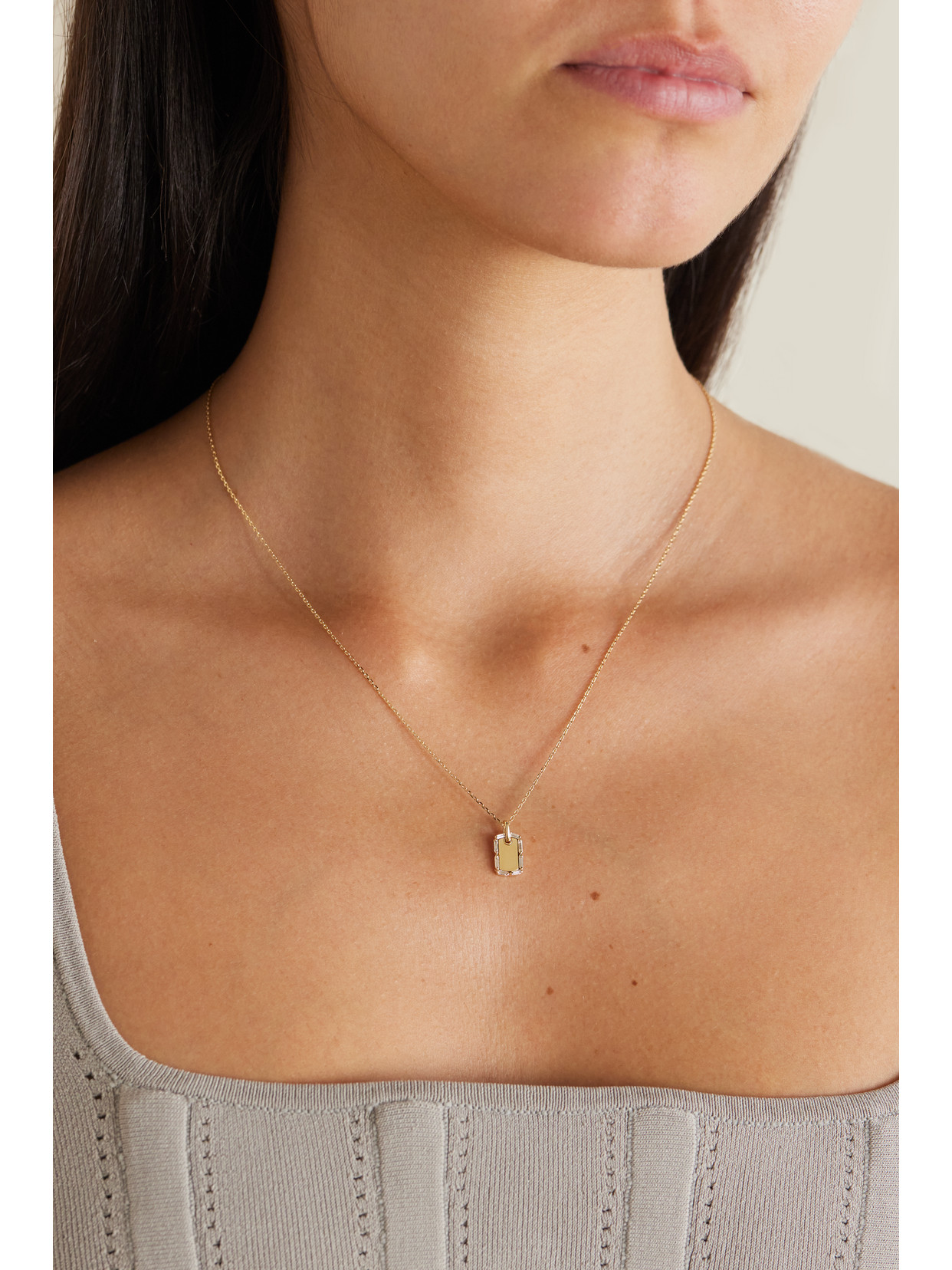 Suzanne Kalan Mini 18-karat Gold Diamond Necklace In Gold