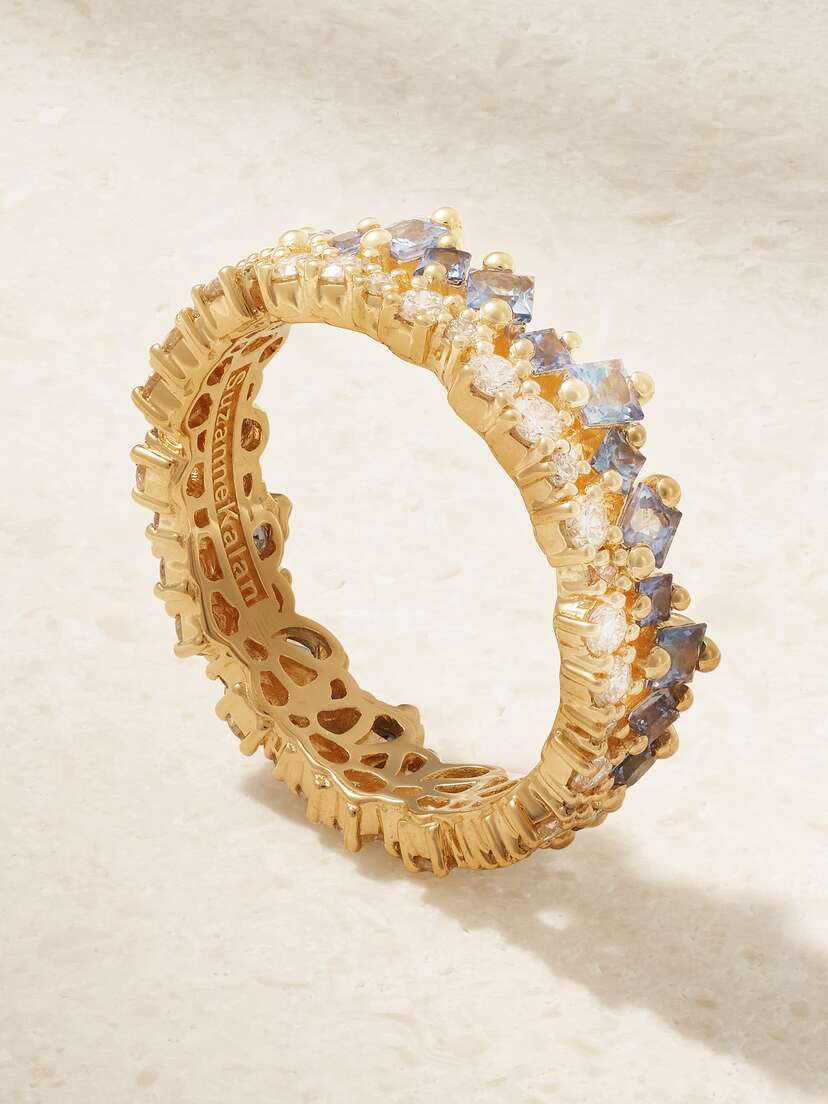 Suzanne Kalan Eternity 18-karat Gold, Sapphire And Diamond Ring - 7 1/2
