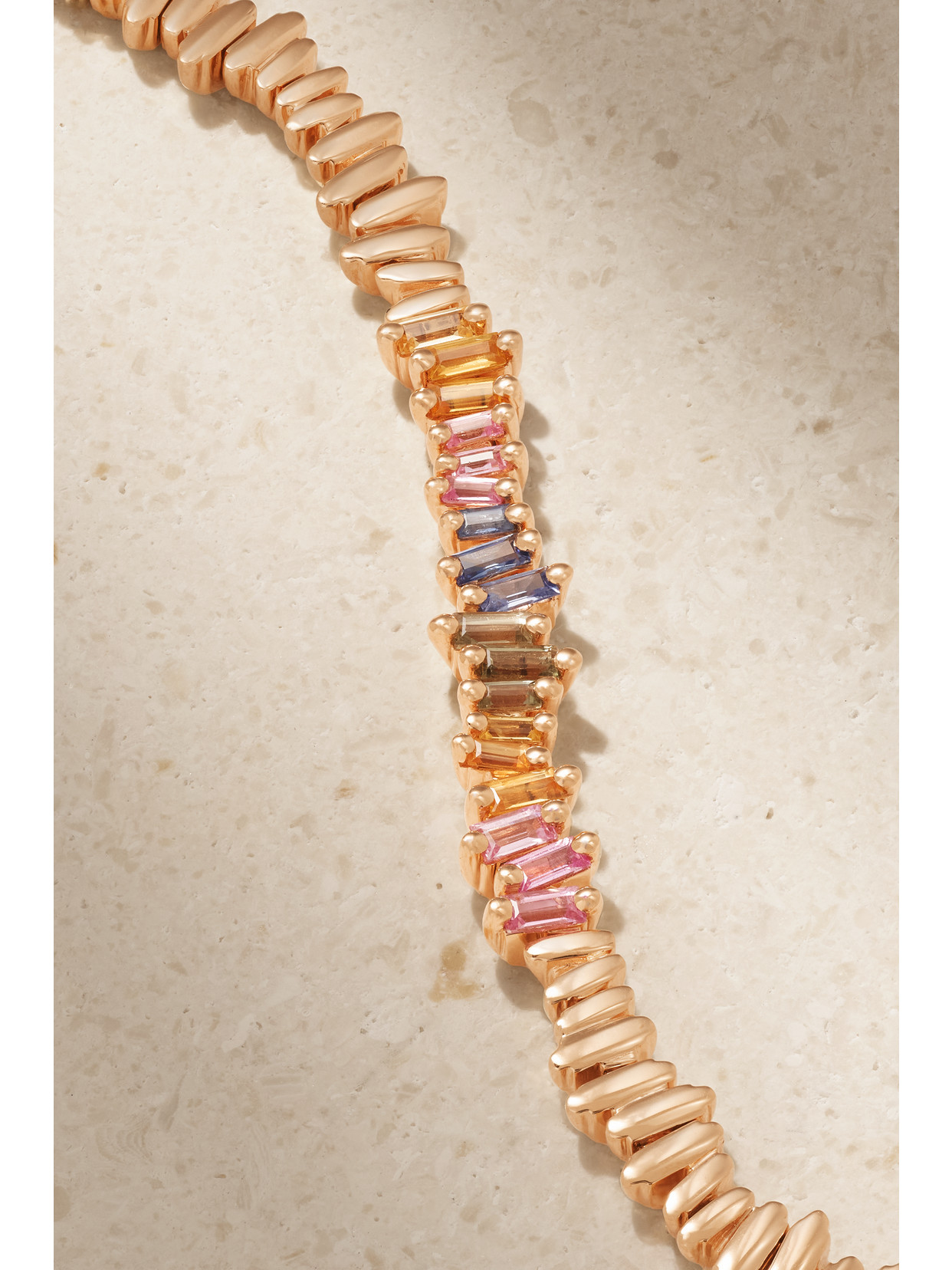 Shop Suzanne Kalan 18-karat Rose Gold Sapphire Bracelet