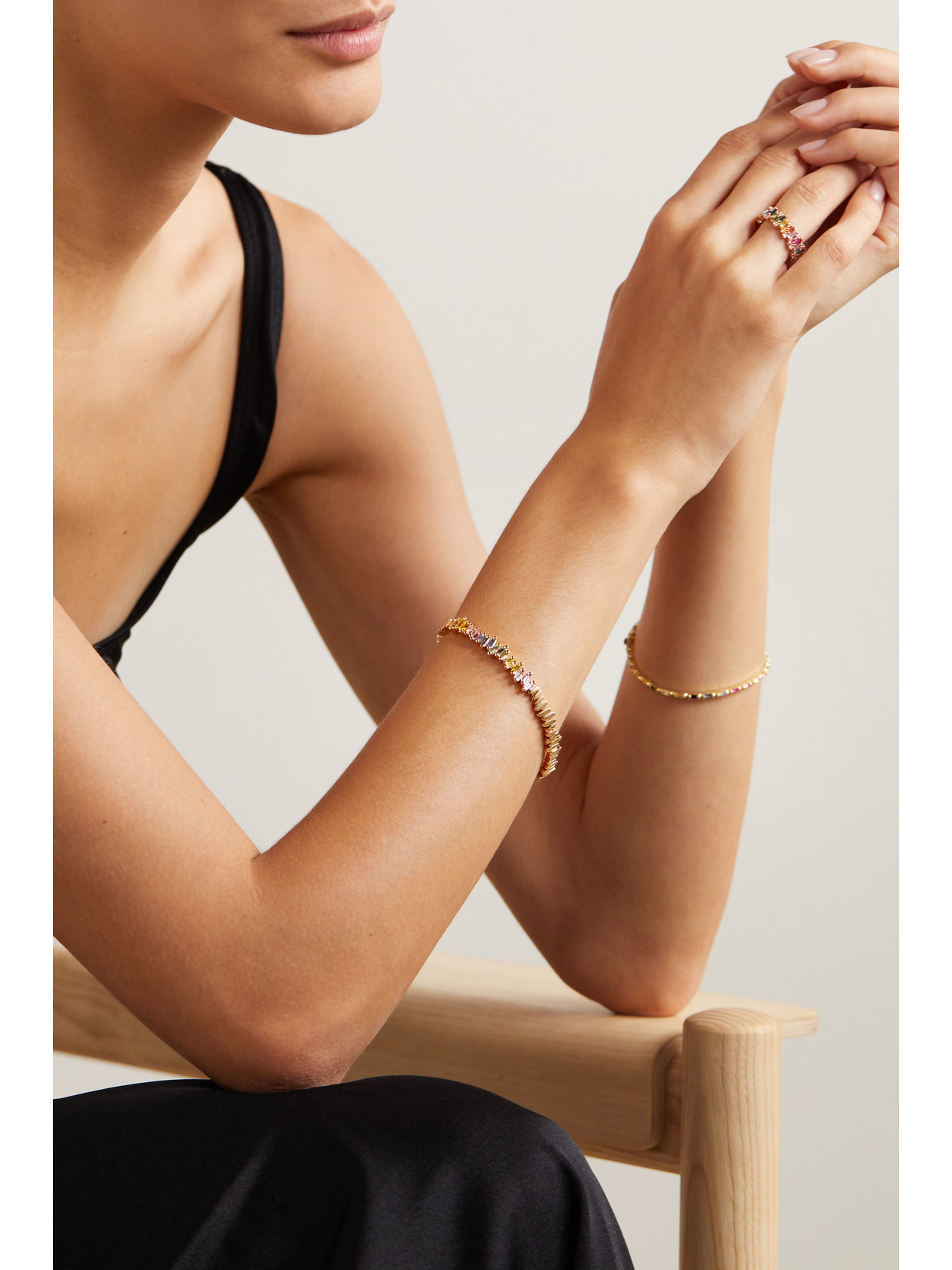Suzanne Kalan 18-karat Rose Gold Sapphire Bracelet In Gold