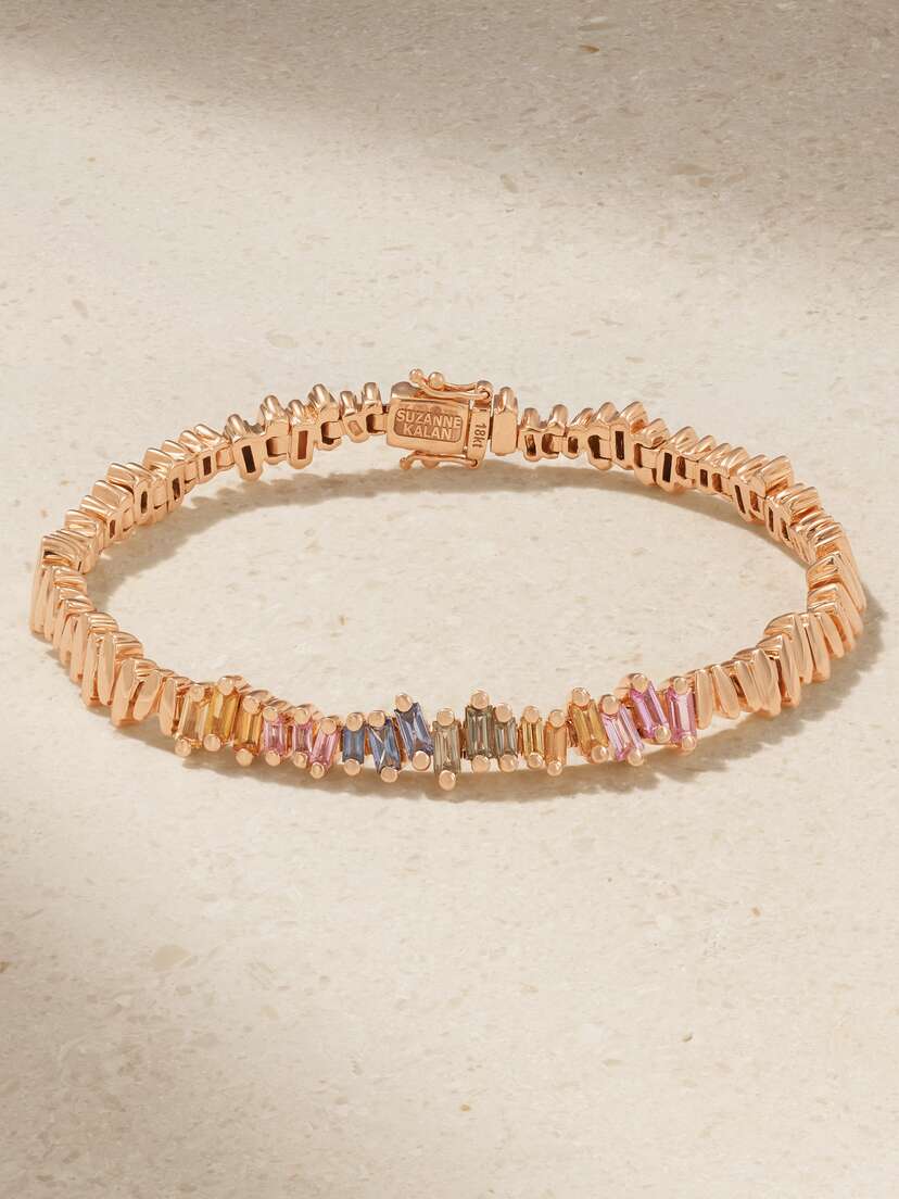 Suzanne Kalan 18-karat Rose Gold Sapphire Bracelet
