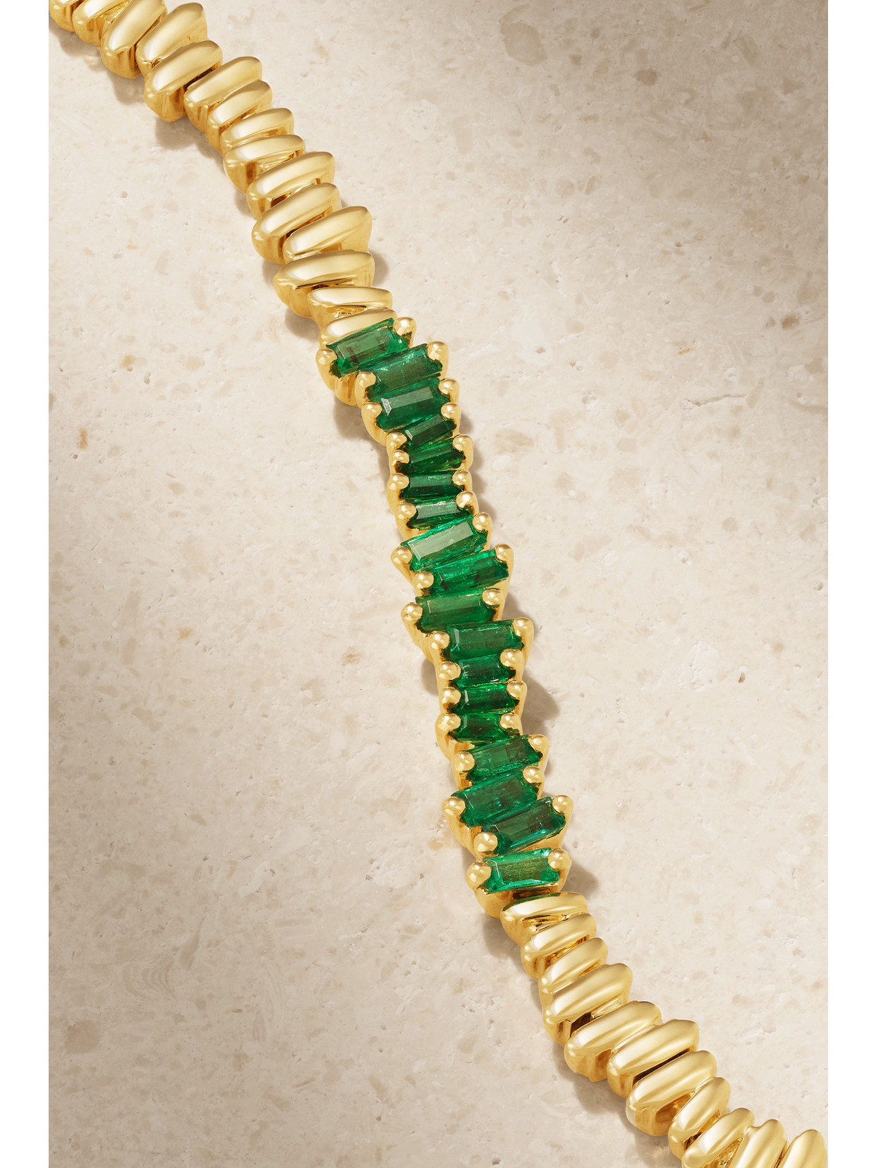 Shop Suzanne Kalan 18-karat Gold Emerald Bracelet