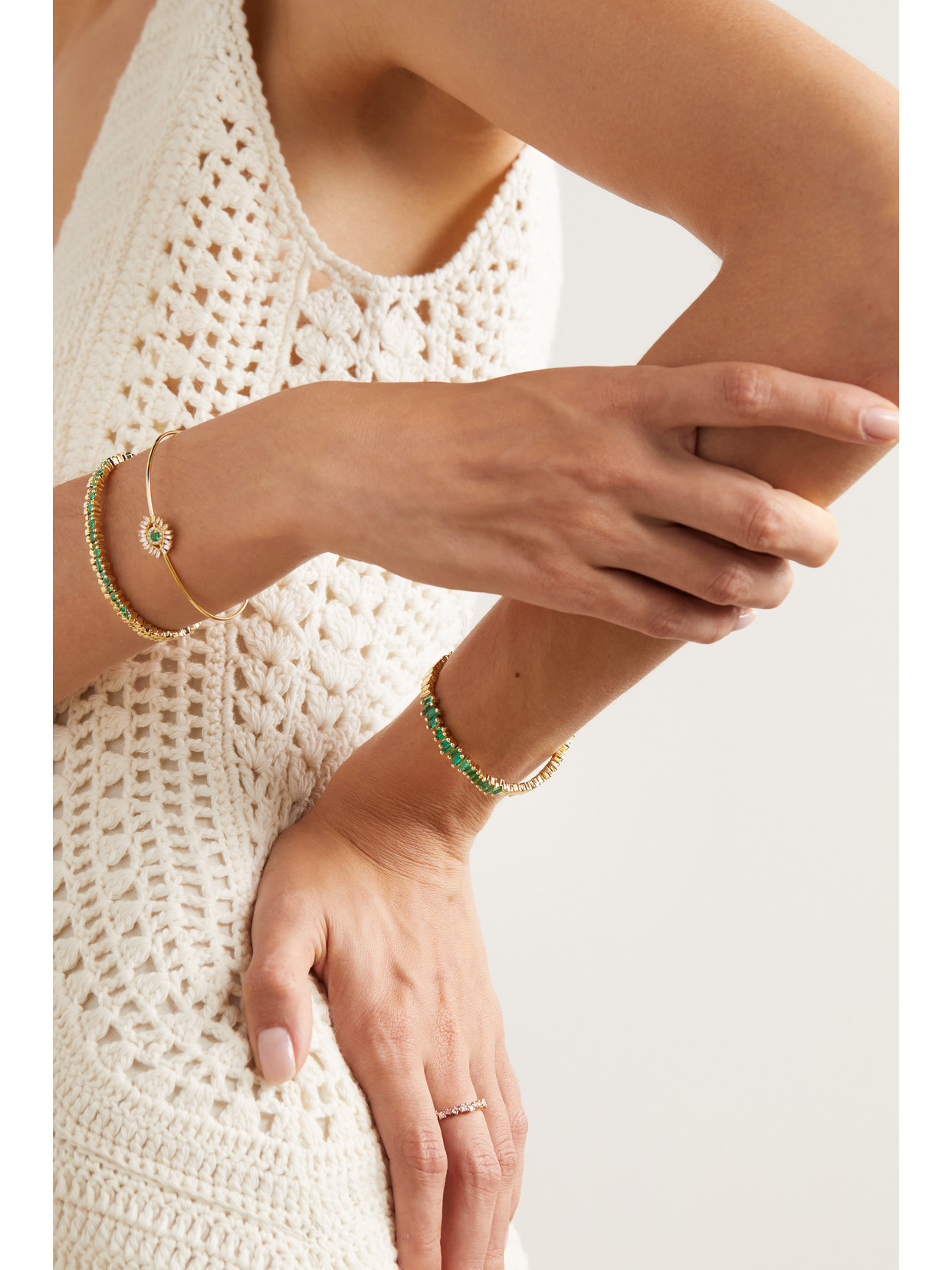 Shop Suzanne Kalan 18-karat Gold Emerald Bracelet