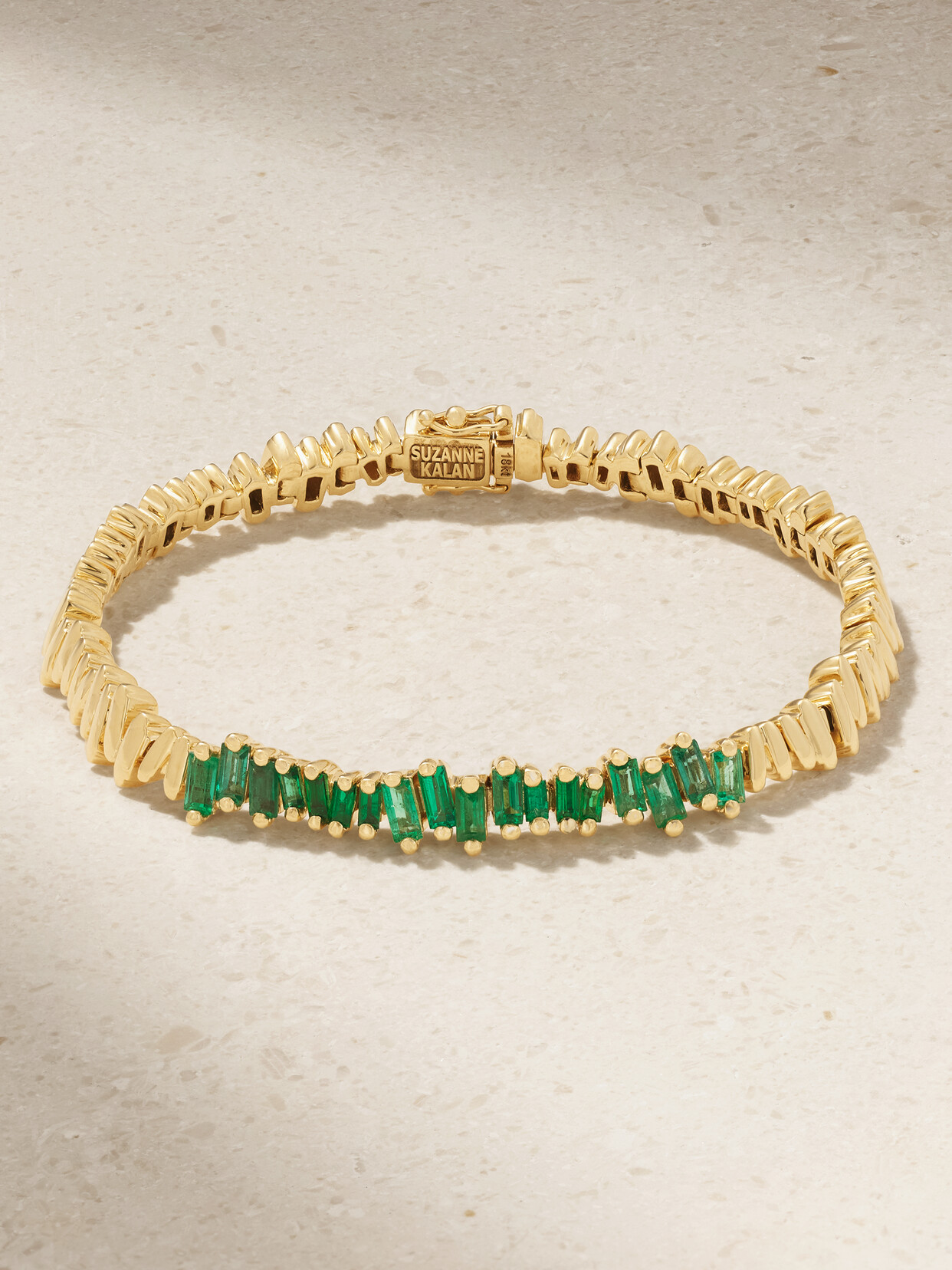 Suzanne Kalan 18-karat Gold Emerald Bracelet