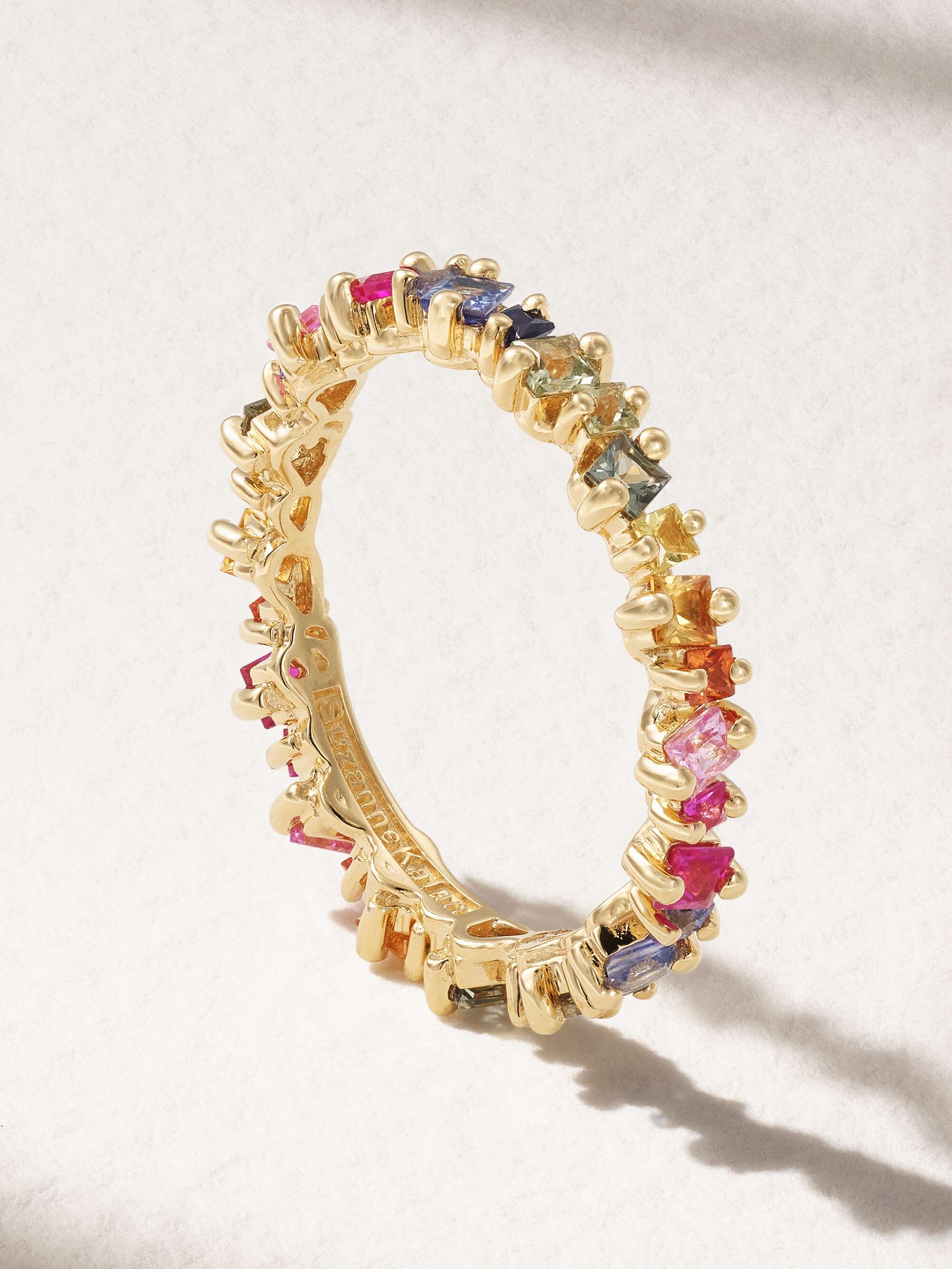 Gold sapphire sales eternity ring