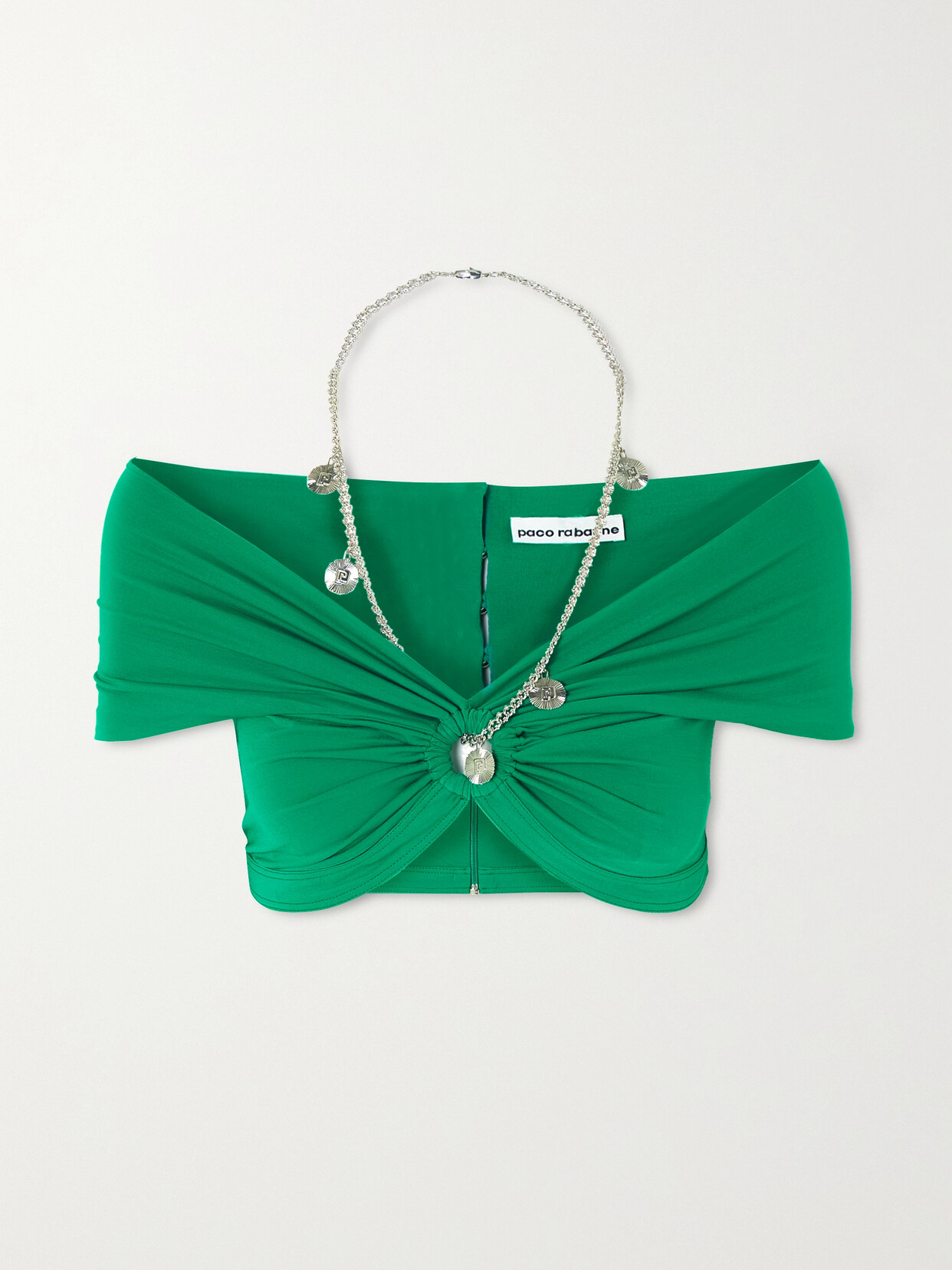 Rabanne Top Mit Zierkette In Green