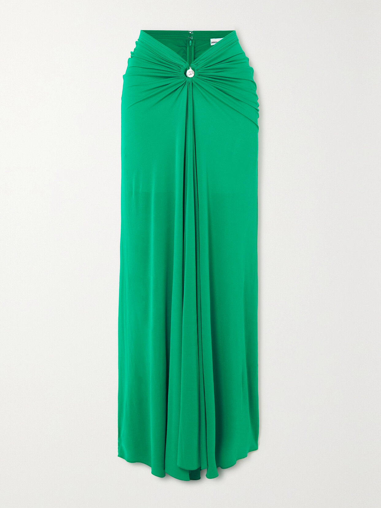 Paco Rabanne Gathered Maxi Skirt In Green