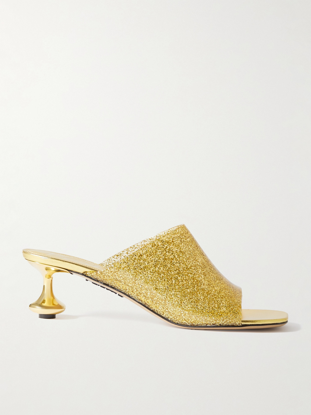 Loewe + Paula's Ibiza Toy Glittered Pvc Mules - Gold