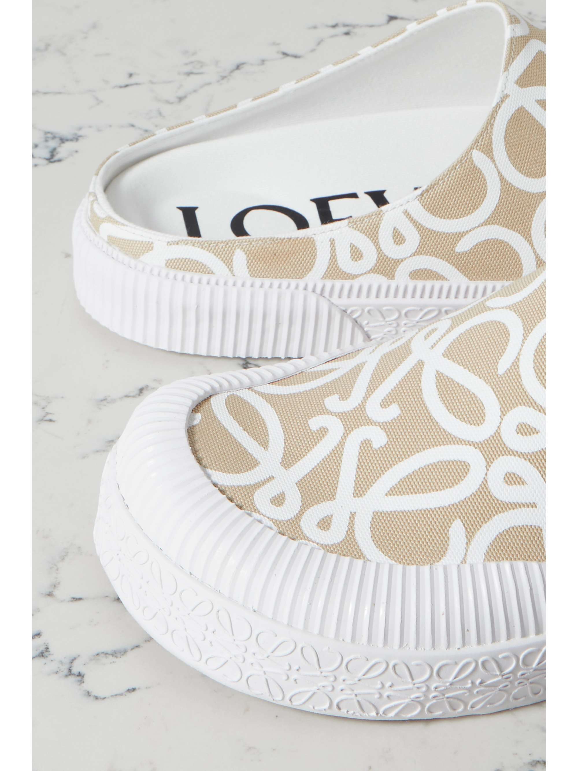LOEWE + Paula's Ibiza logo-print canvas slip-on sneakers