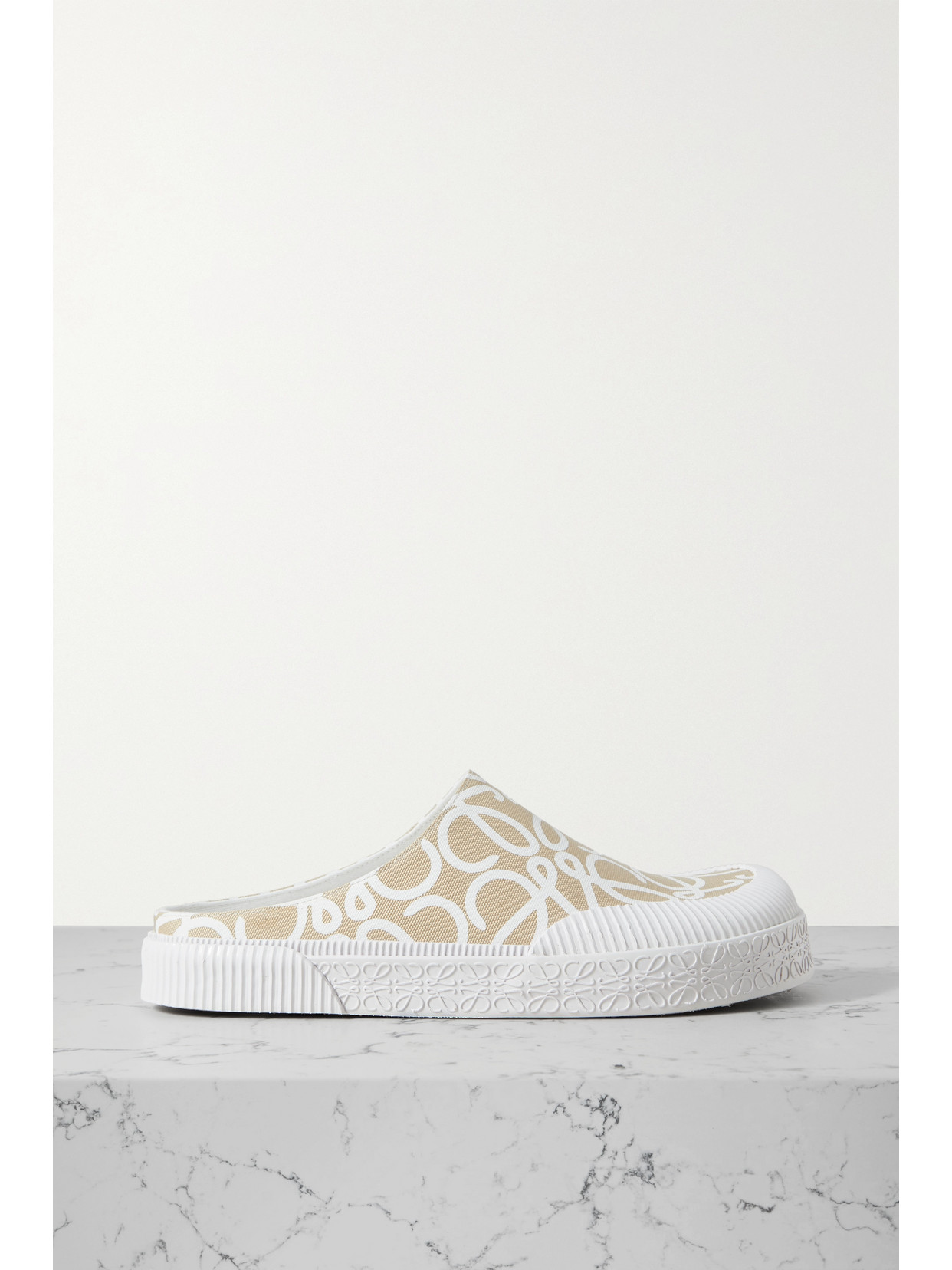 Loewe + Paula's Ibiza Logo-print Canvas Slip-on Trainers In Oat Milk