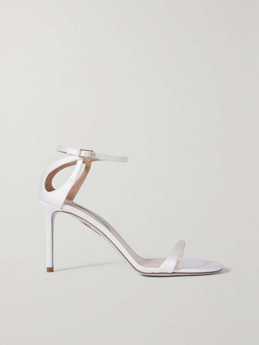 Aquazzura Joy 85 Cutout Satin Sandals