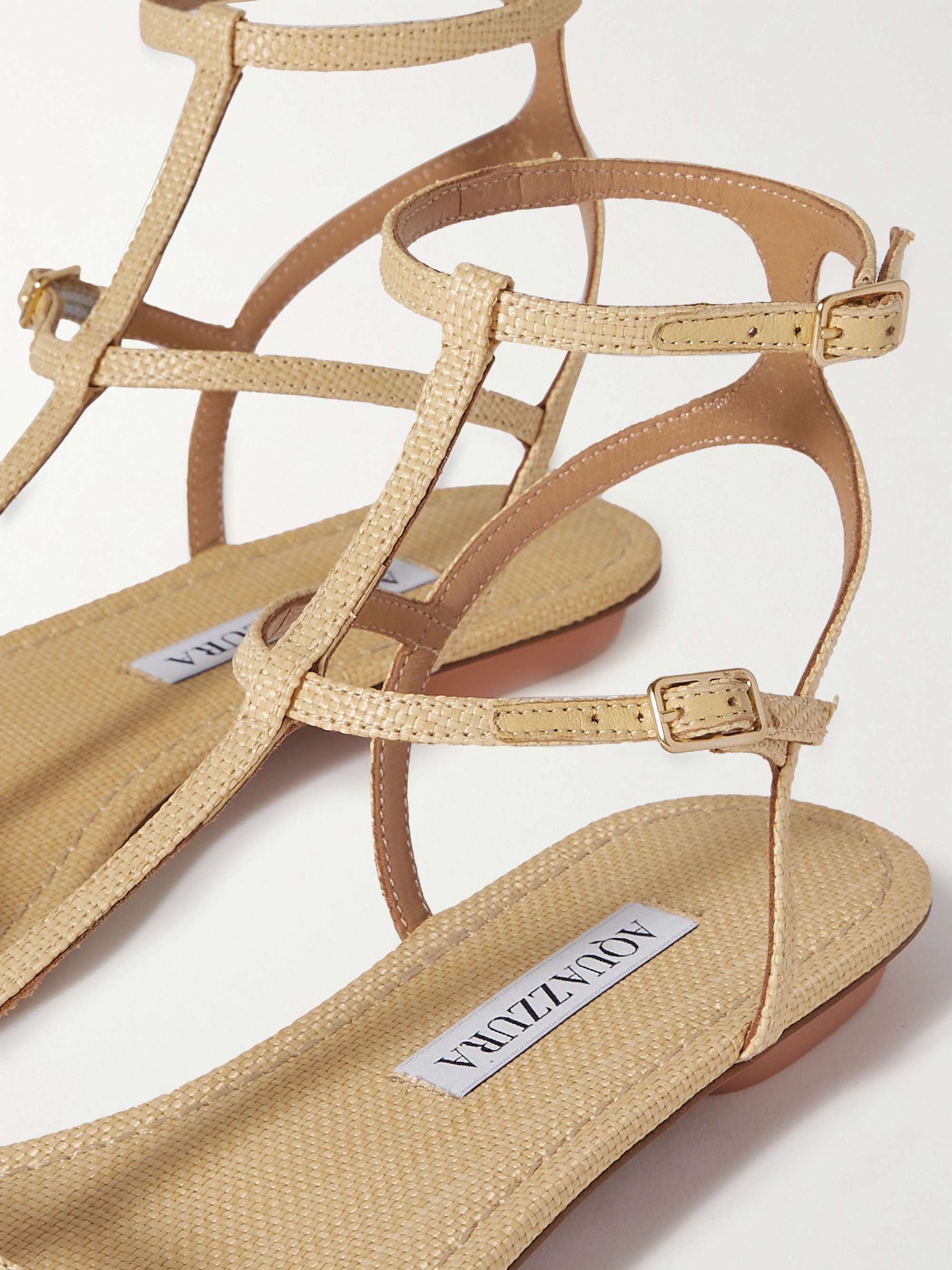 AQUAZZURA Ponza croc-effect leather sandals
