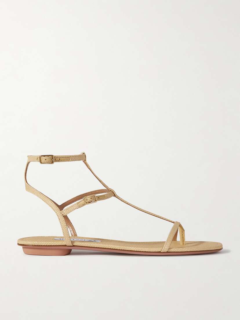 Aquazzura So Ponza Raffia Sandals