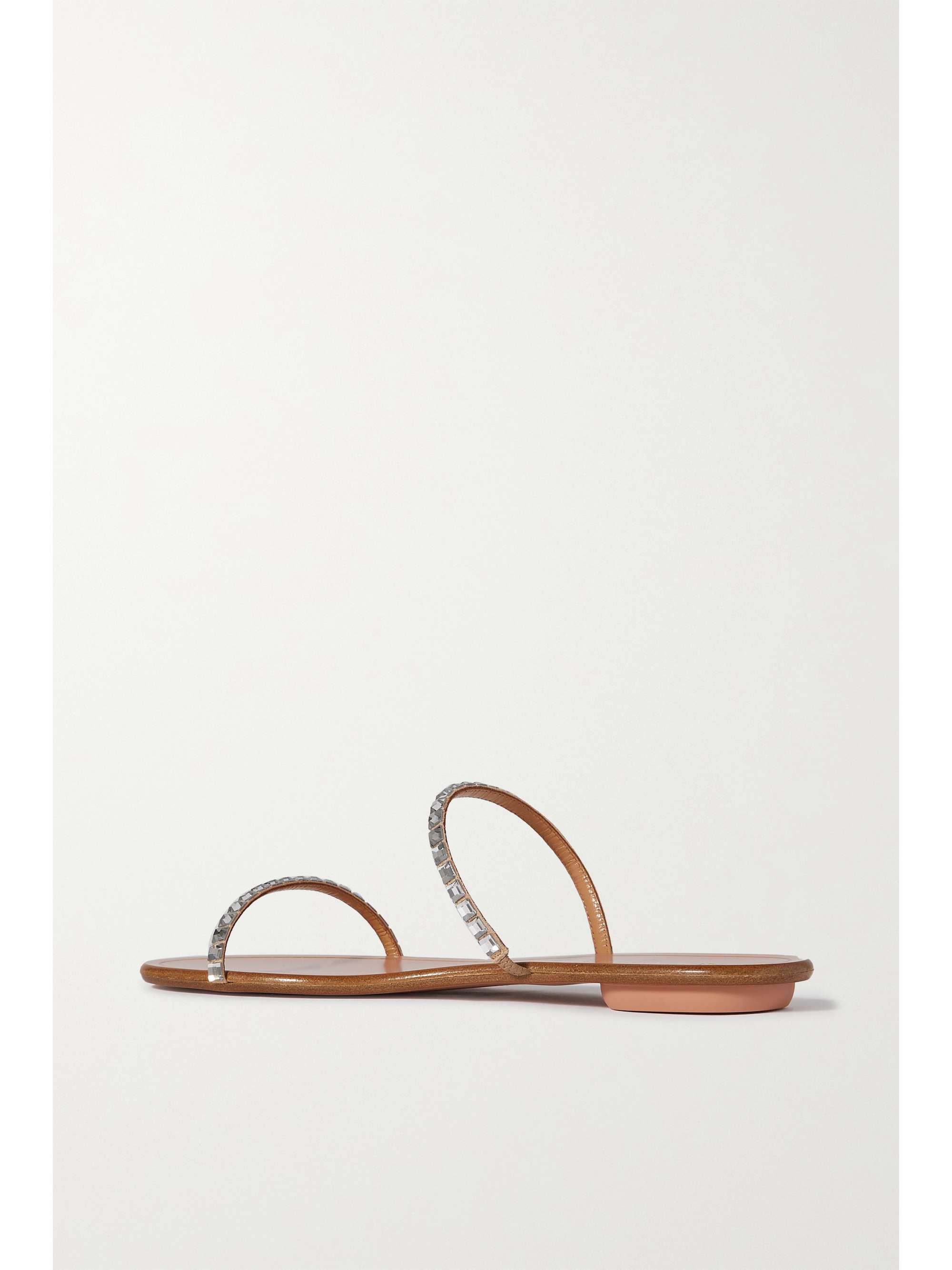 AQUAZZURA Midnight embellished leather slides