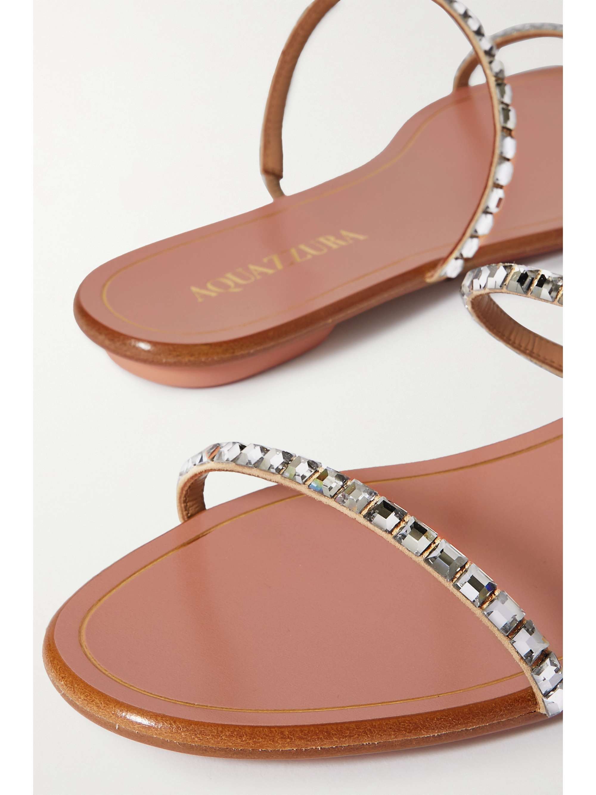 AQUAZZURA Midnight embellished leather slides