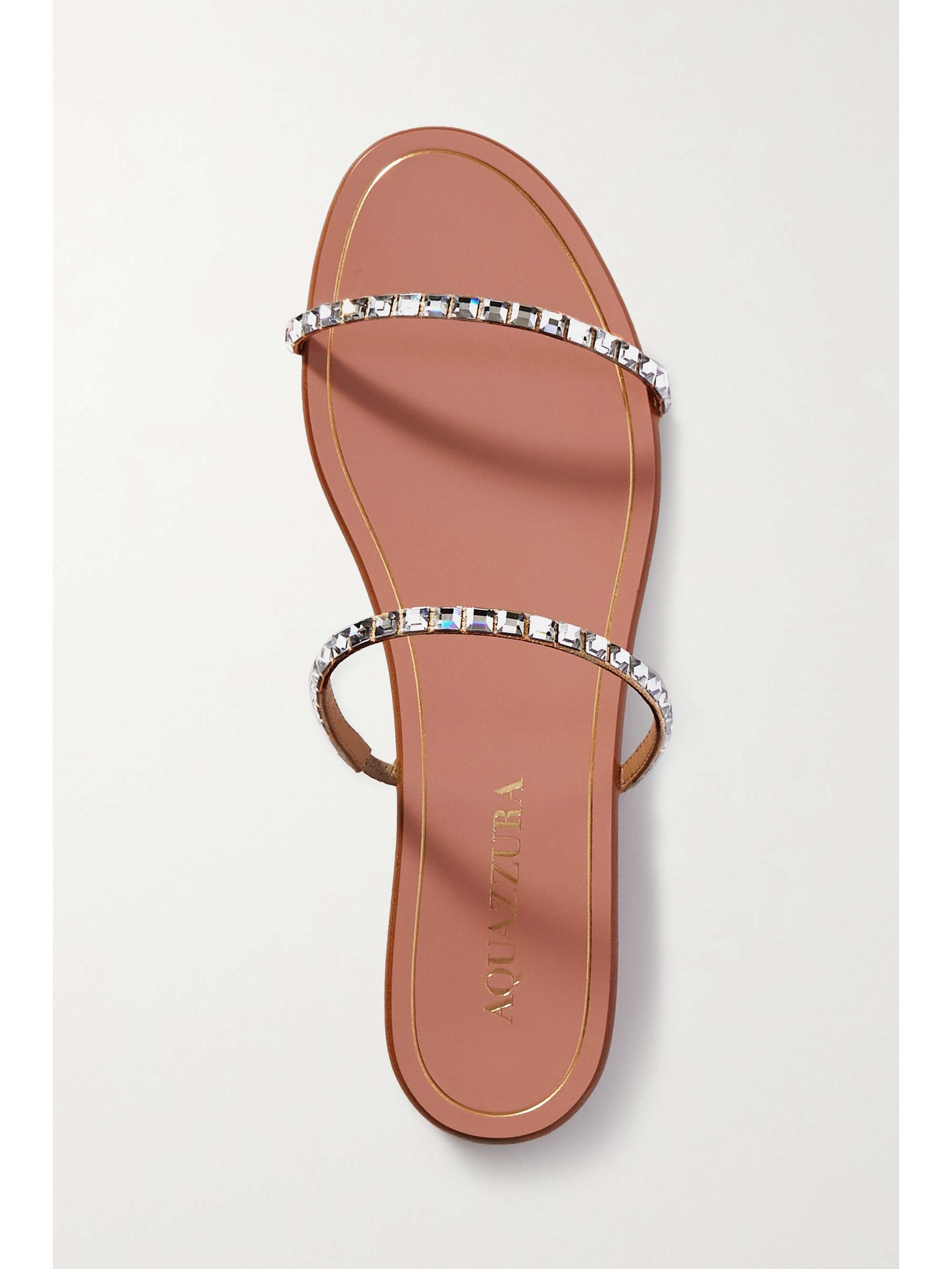 AQUAZZURA Midnight embellished leather slides