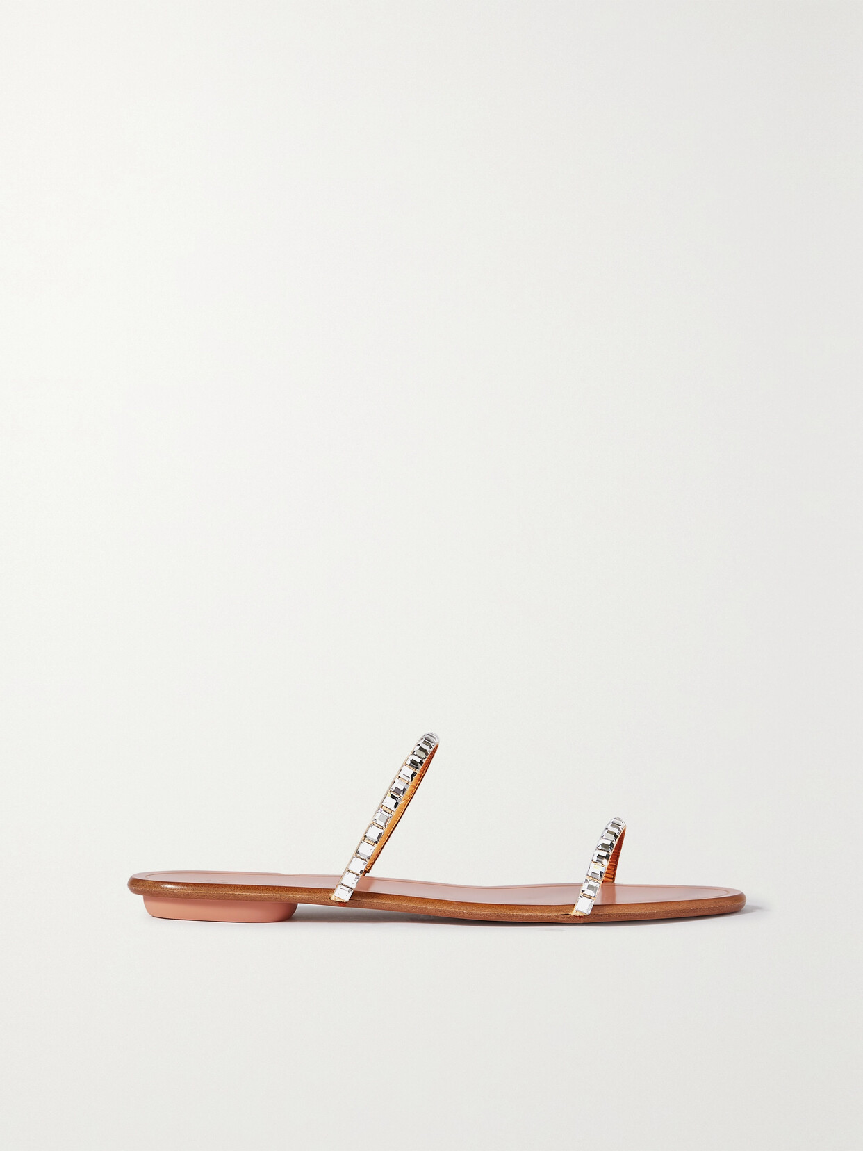 Aquazzura Midnight Embellished Leather Slides - Neutrals