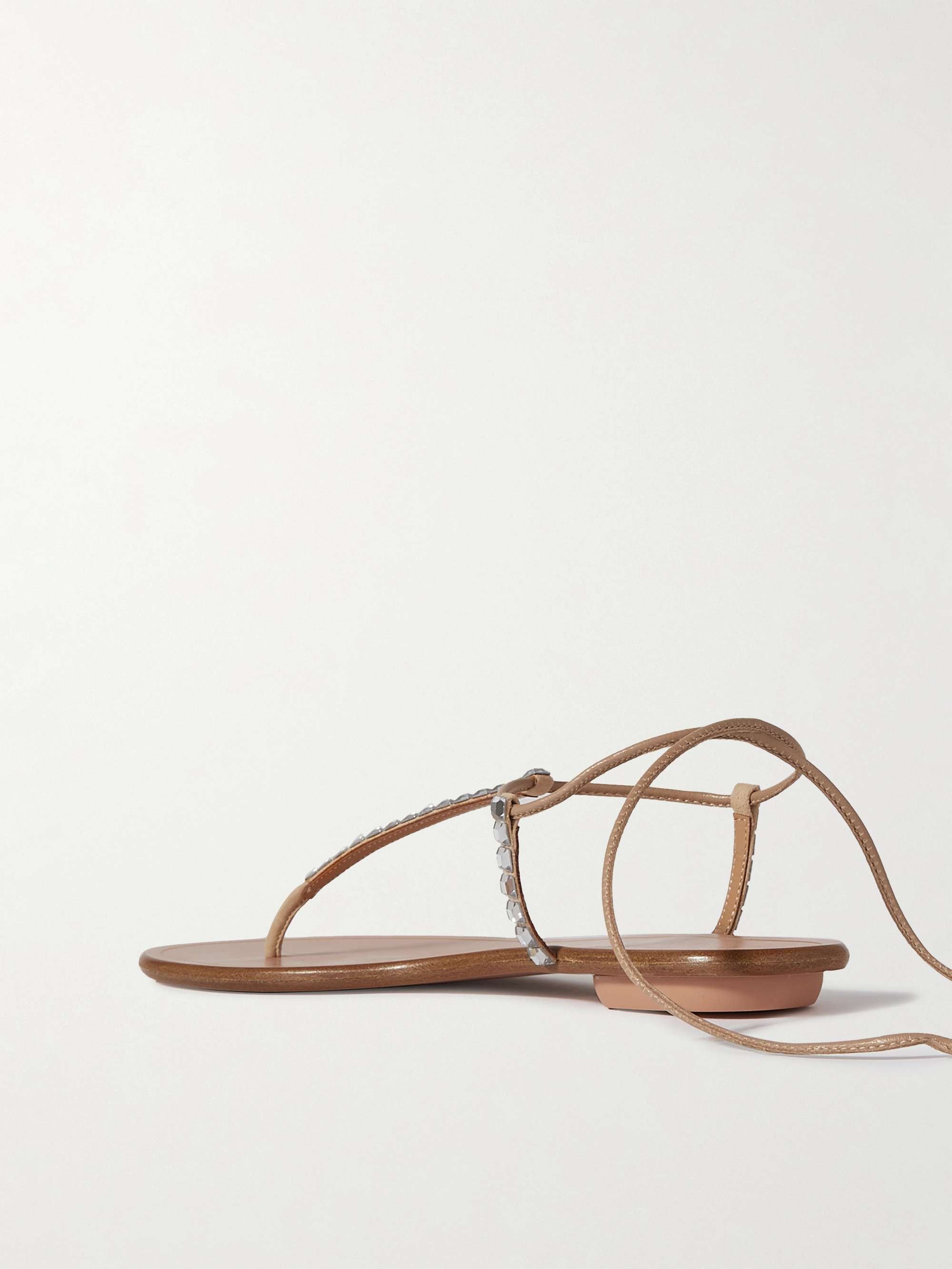 AQUAZZURA Midnight embellished glossed-leather sandals