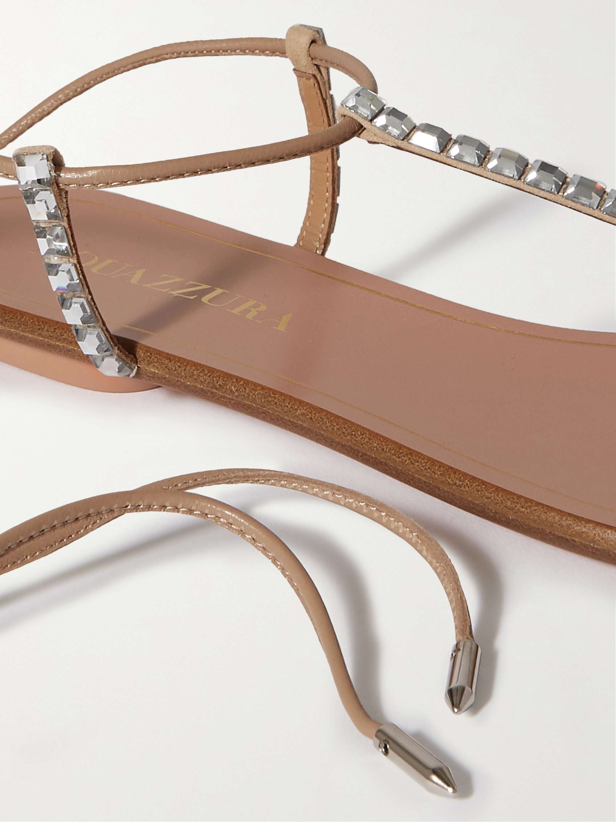 AQUAZZURA Midnight embellished glossed-leather sandals