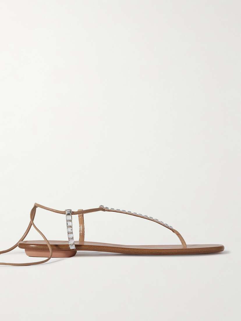 Aquazzura Midnight Embellished Glossed-leather Sandals