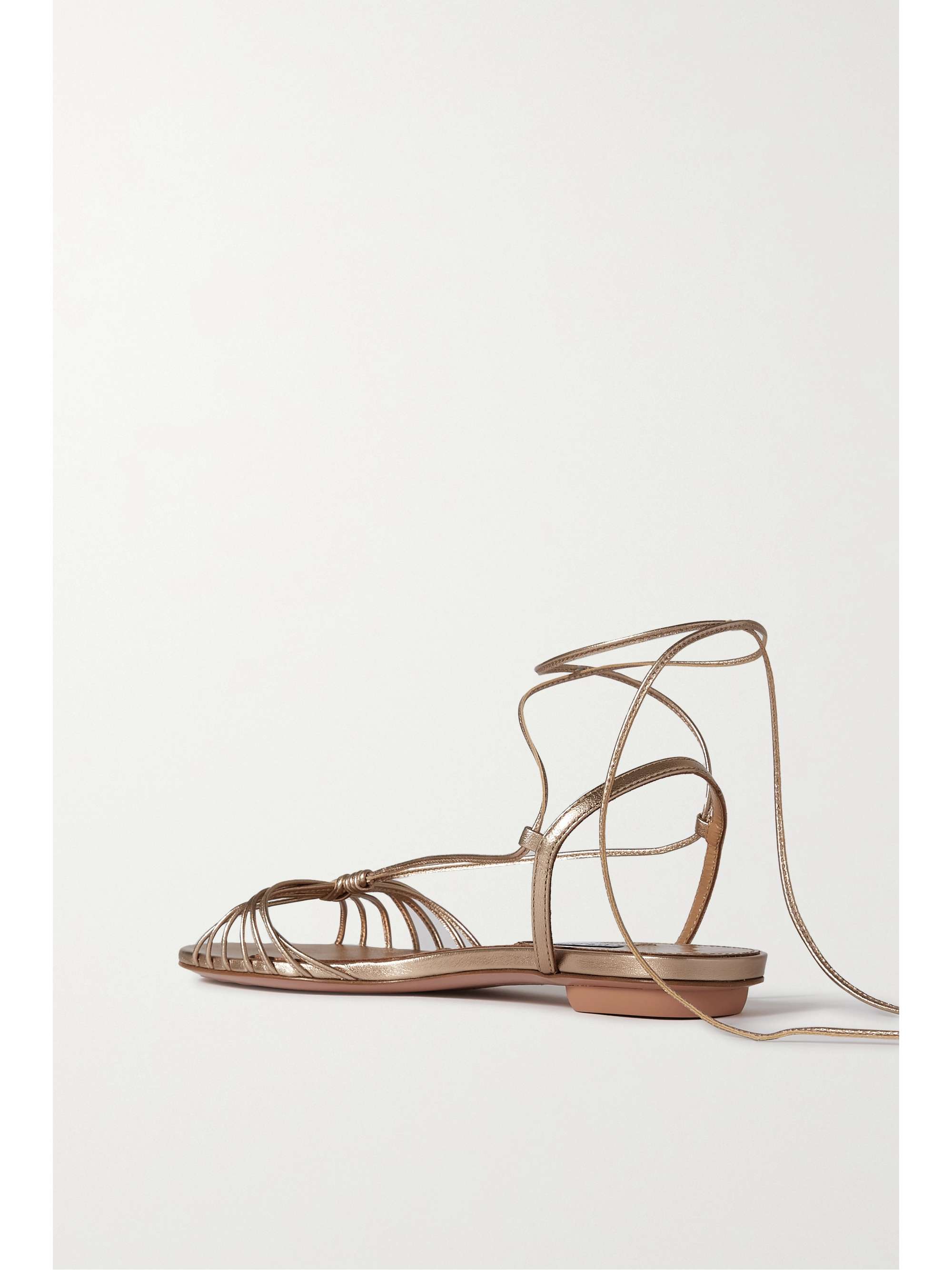 AQUAZZURA Whisper metallic leather sandals