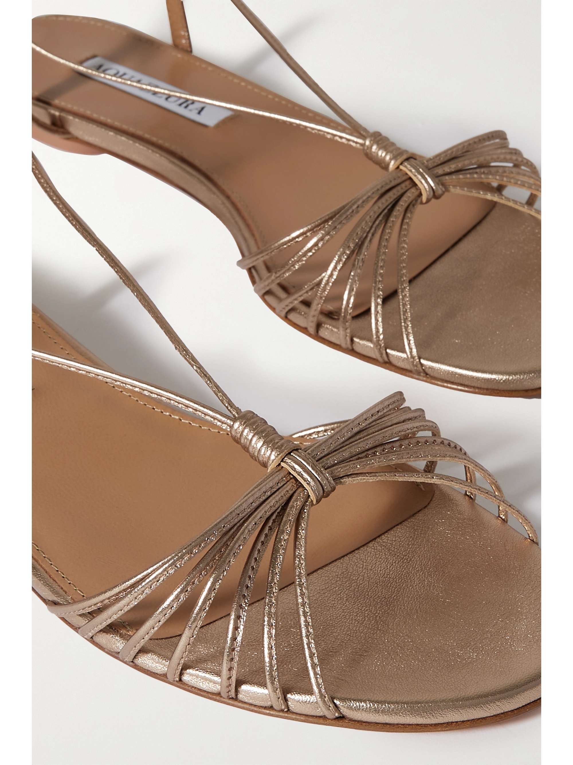 AQUAZZURA Whisper metallic leather sandals