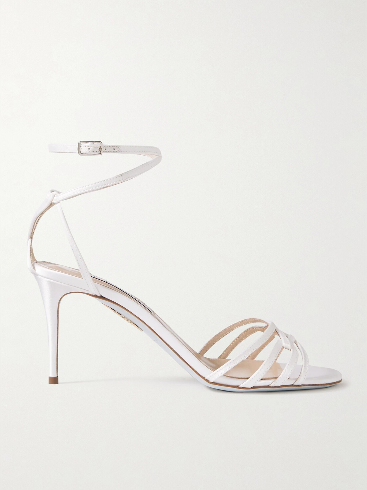 Aquazzura - Very First Kiss 75 Satin Sandals - White