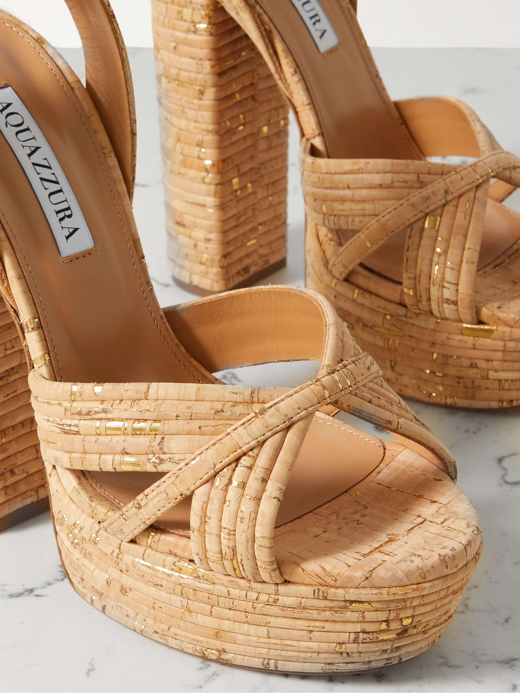 AQUAZZURA Sundance 140 cork platform sandals