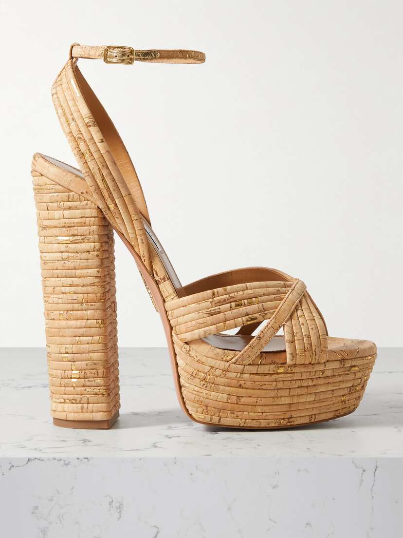 Aquazzura Sundance 140 Cork Platform Sandals